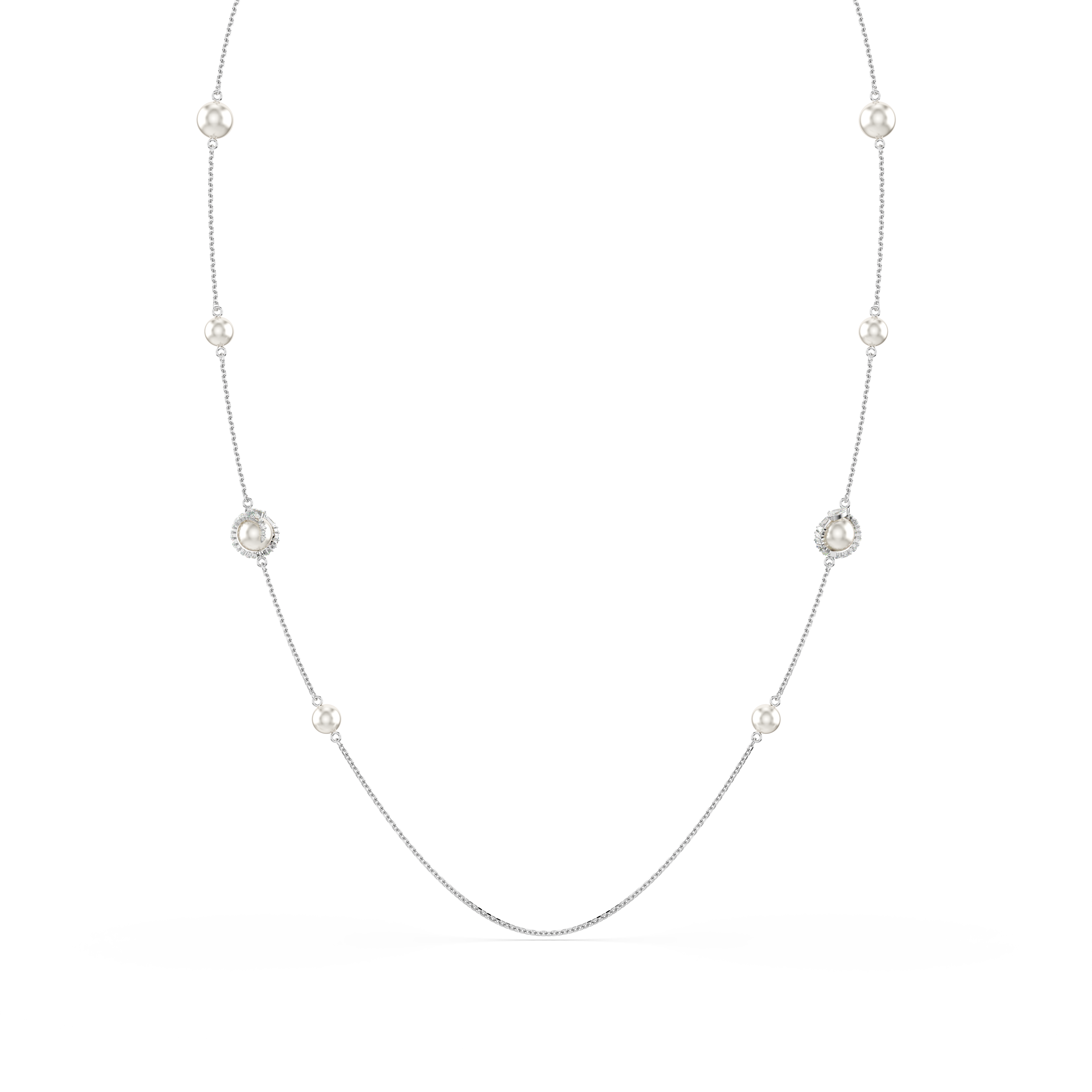 Swarovski Snake strandage, Crystal pearl, Mixed cuts, Year of the Snake, White, Rhodium plated 5698893