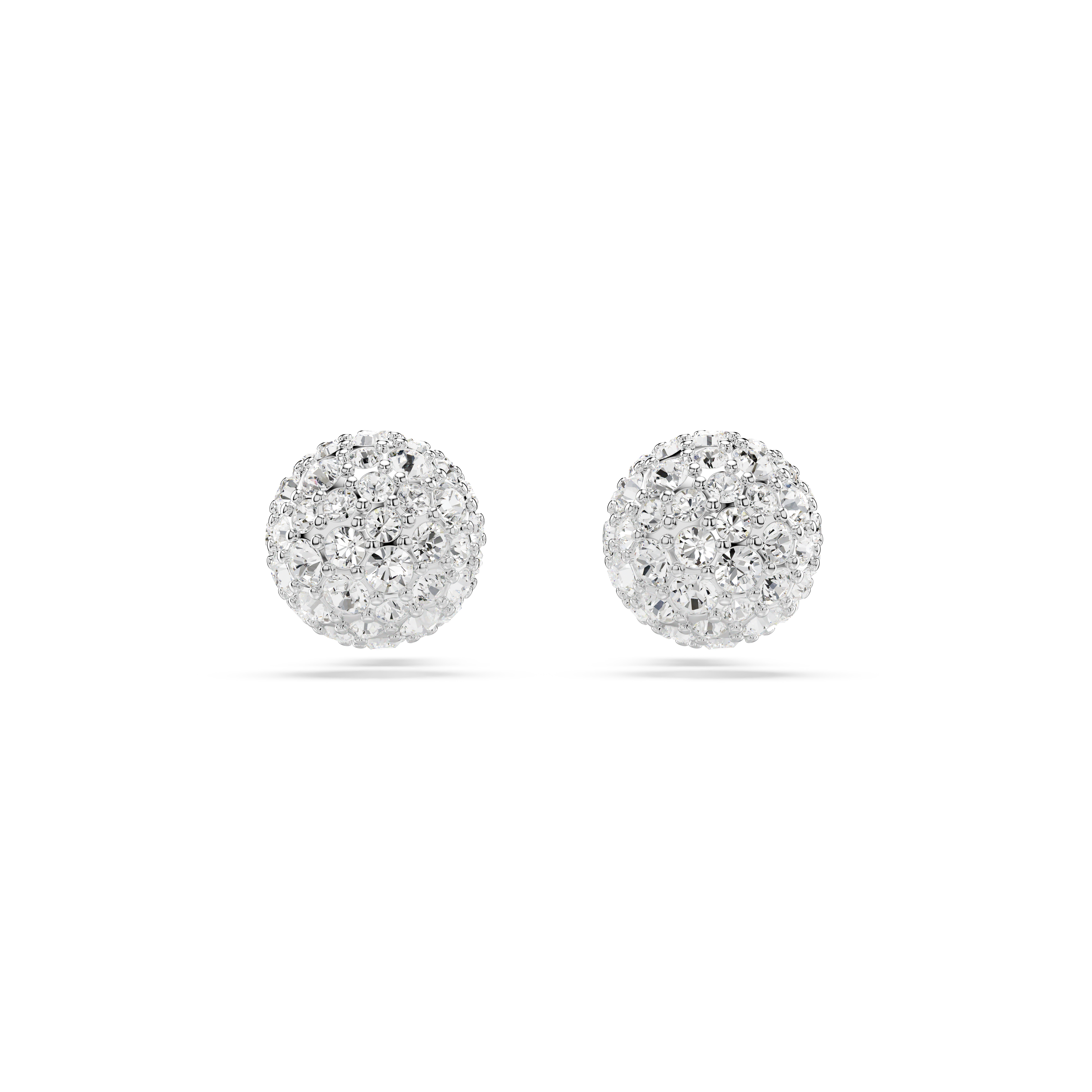 Swarovski Dextera stud earrings, Round cut, Sphere, White, Rhodium plated 5700290