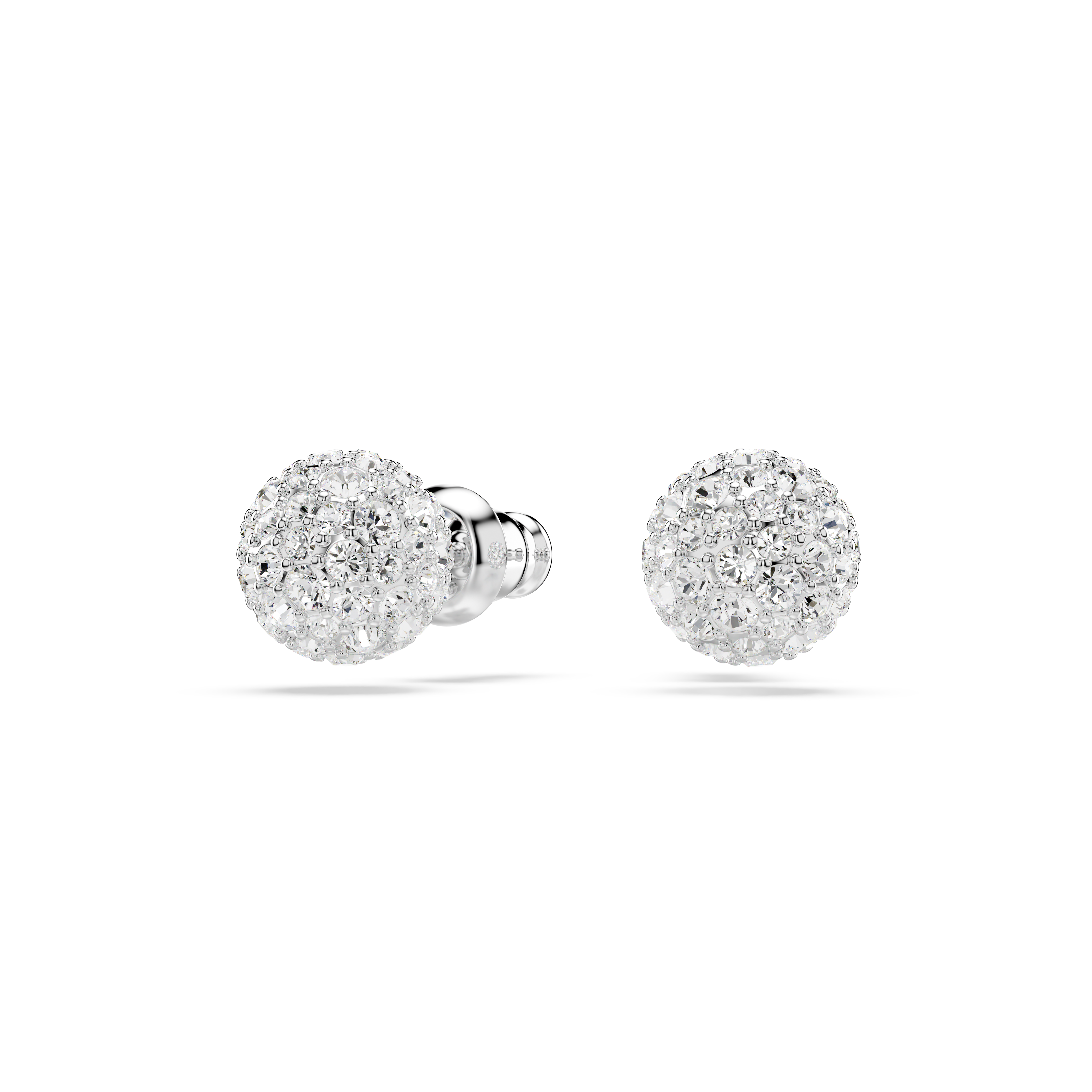 Swarovski Dextera stud earrings, Round cut, Sphere, White, Rhodium plated 5700290