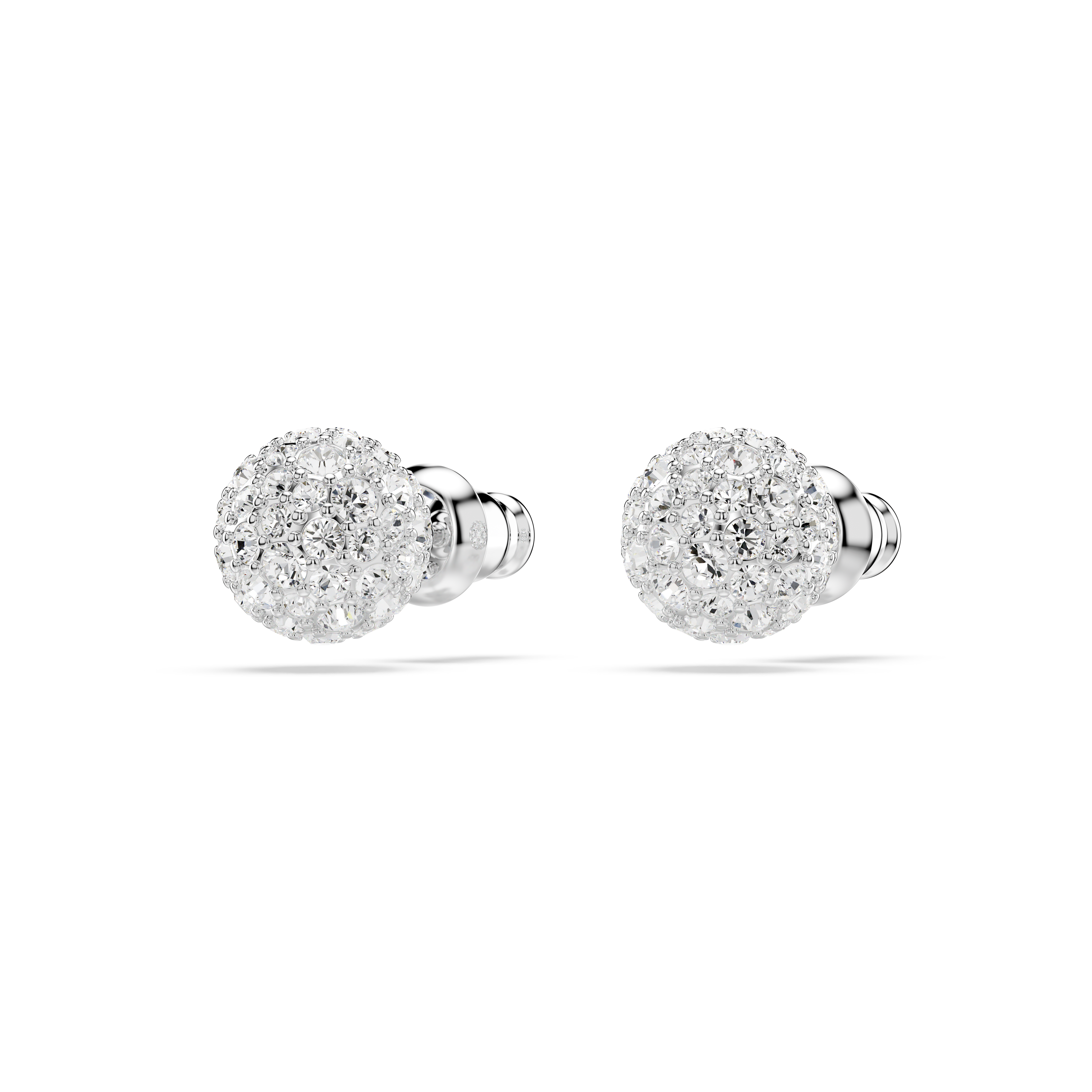 Swarovski Dextera stud earrings, Round cut, Sphere, White, Rhodium plated 5700290