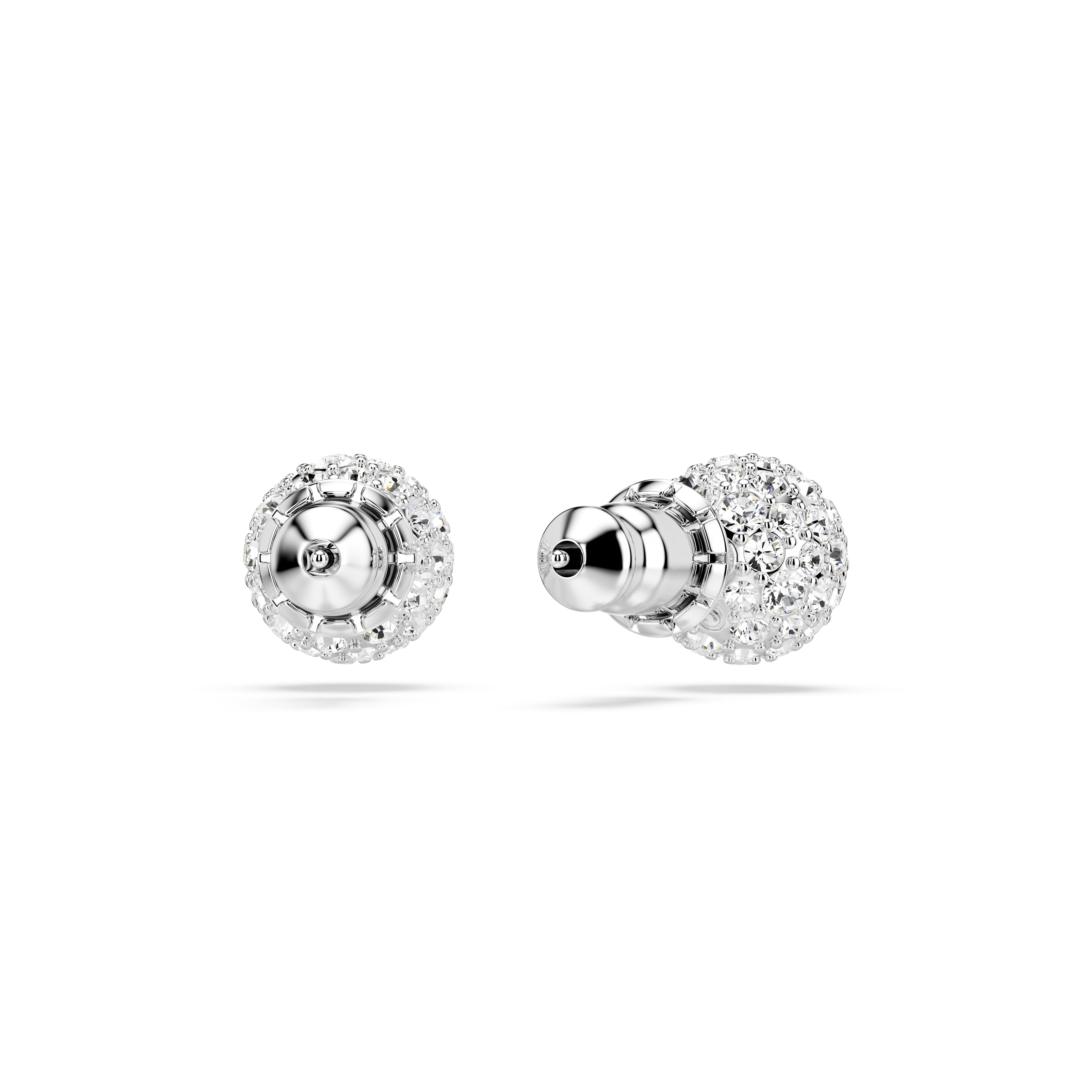 Swarovski Dextera stud earrings, Round cut, Sphere, White, Rhodium plated 5700290