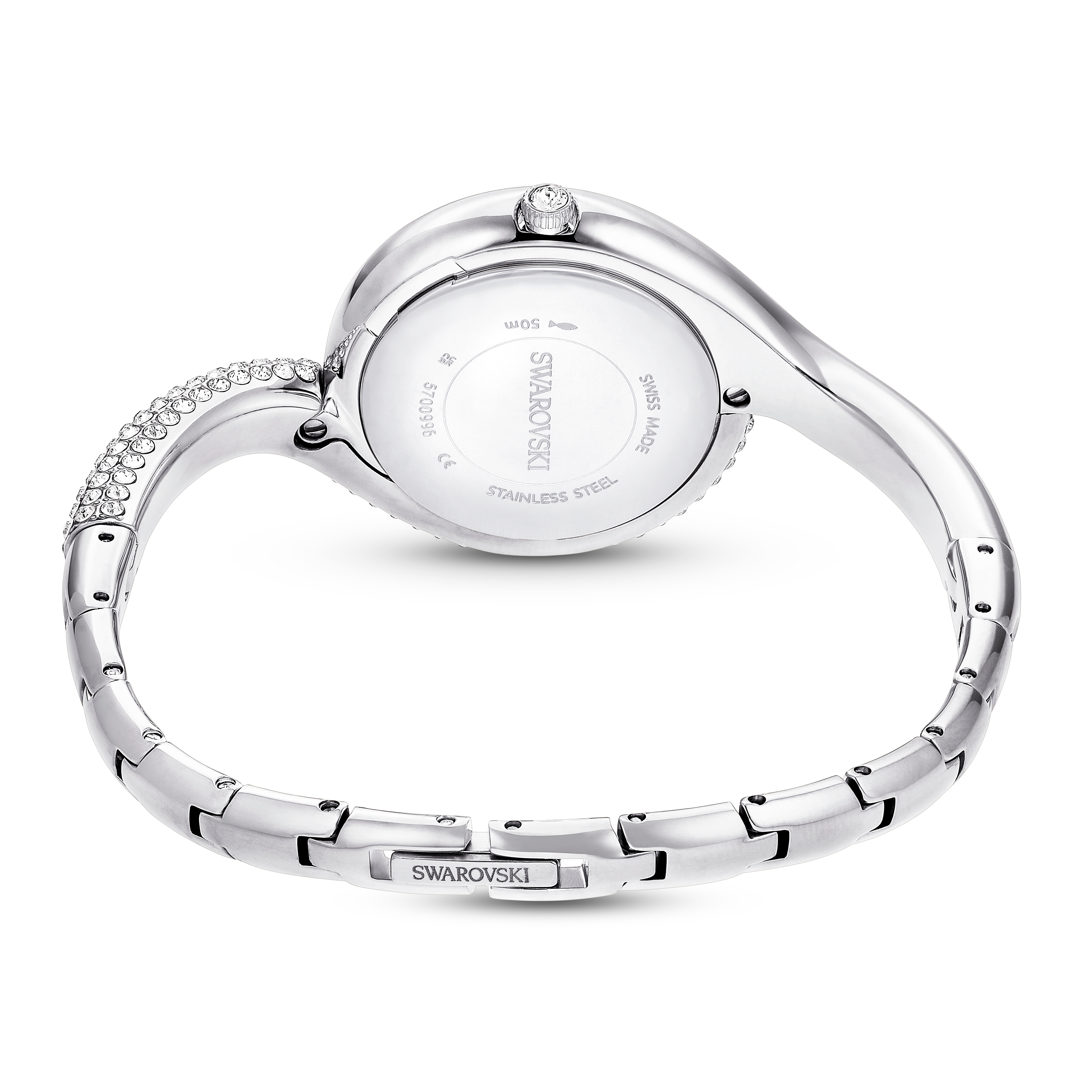 Swarovski Dextera asymmetric watch, Swiss Made, Metal bracelet, Silver tone, Stainless Steel 5700996