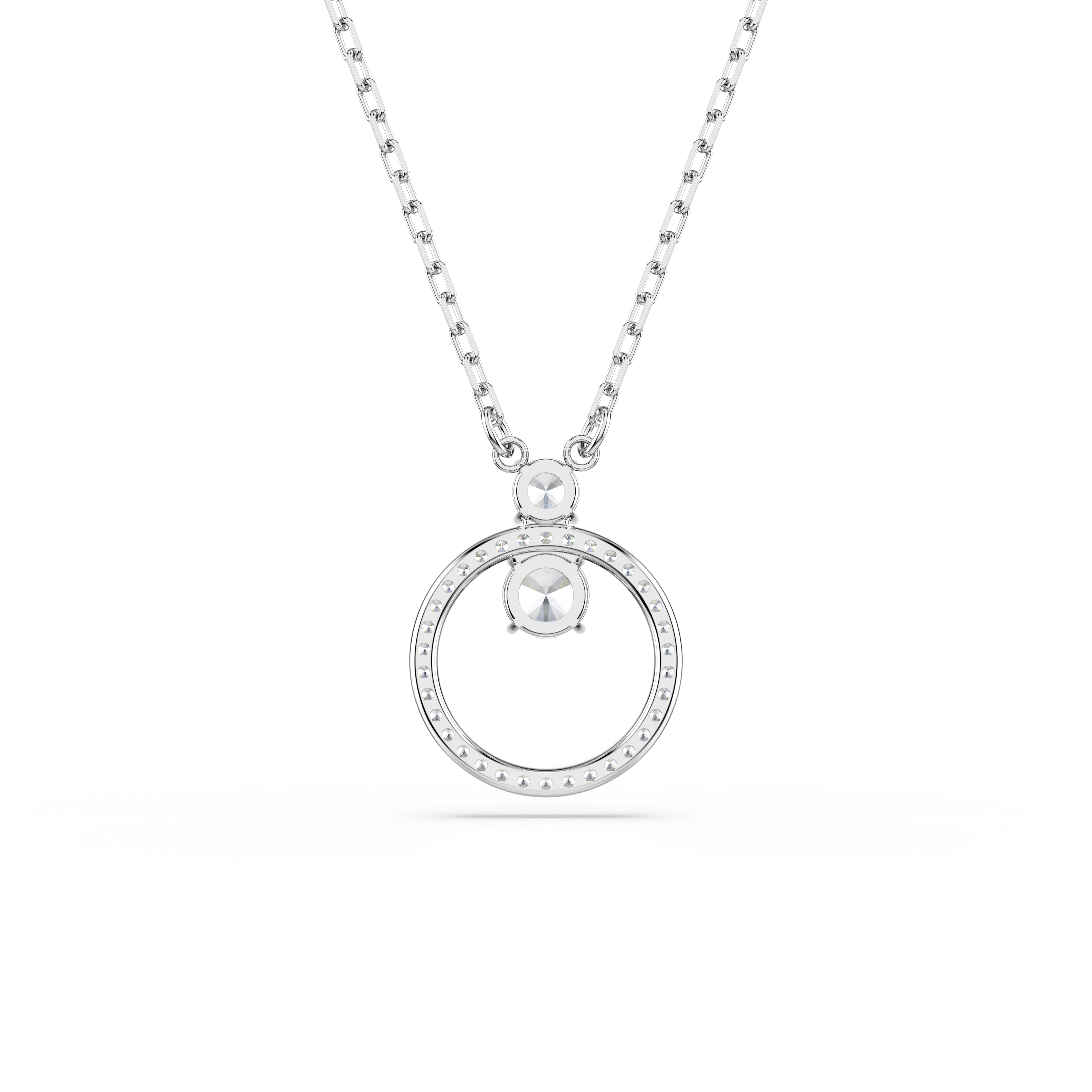 Swarovski Constella pendant, Pavé, Round cut, White, Rhodium plated 5701584
