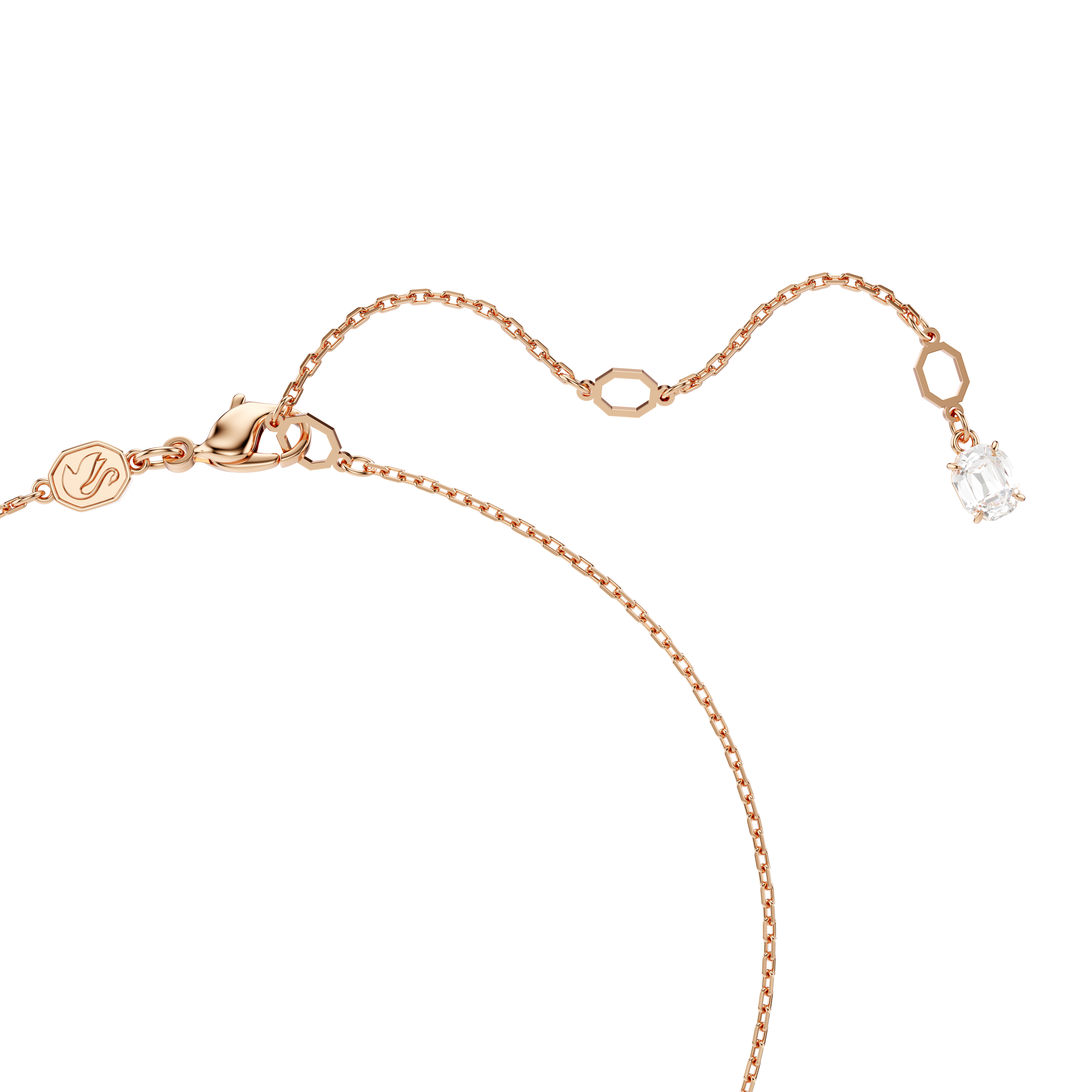 Swarovski Matrix pendant, Crystal pearl, Round cut, White, Rose gold-tone plated 5701598