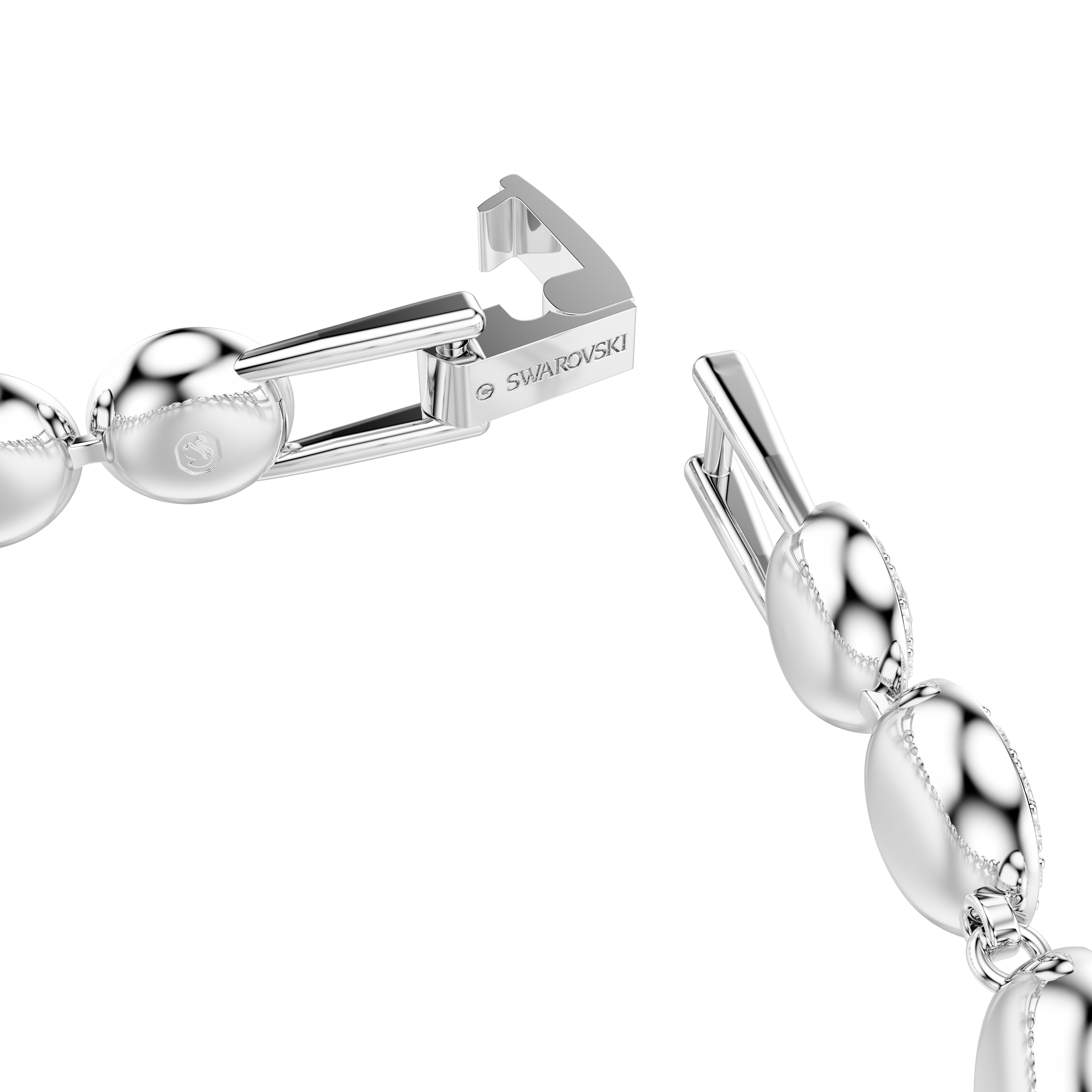 Swarovski Una Angelic bracelet, Round cut, White, Rhodium plated 5701617