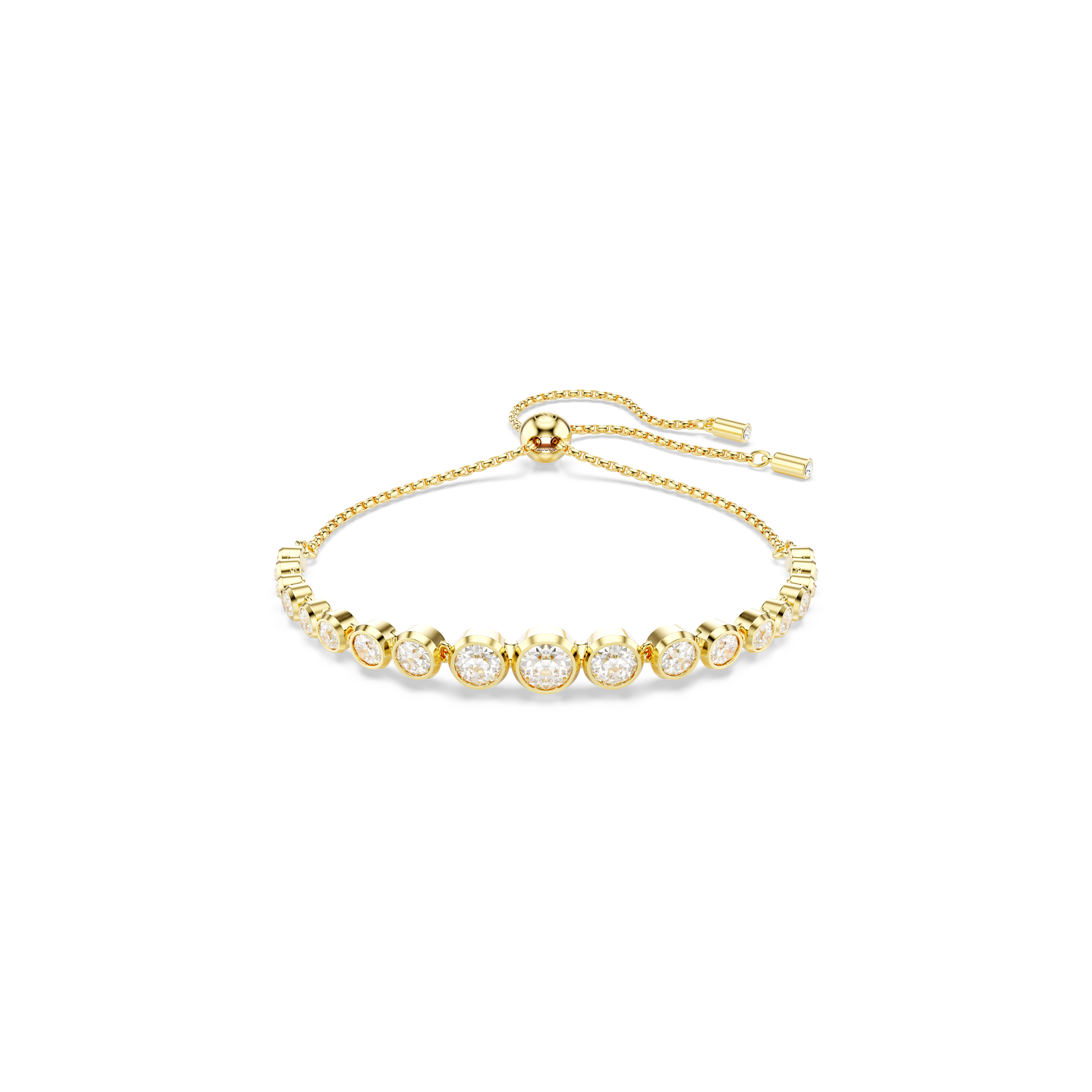 Swarovski Imber Tennis bracelet, Mixed round cuts, White, Gold-tone plated 5705450