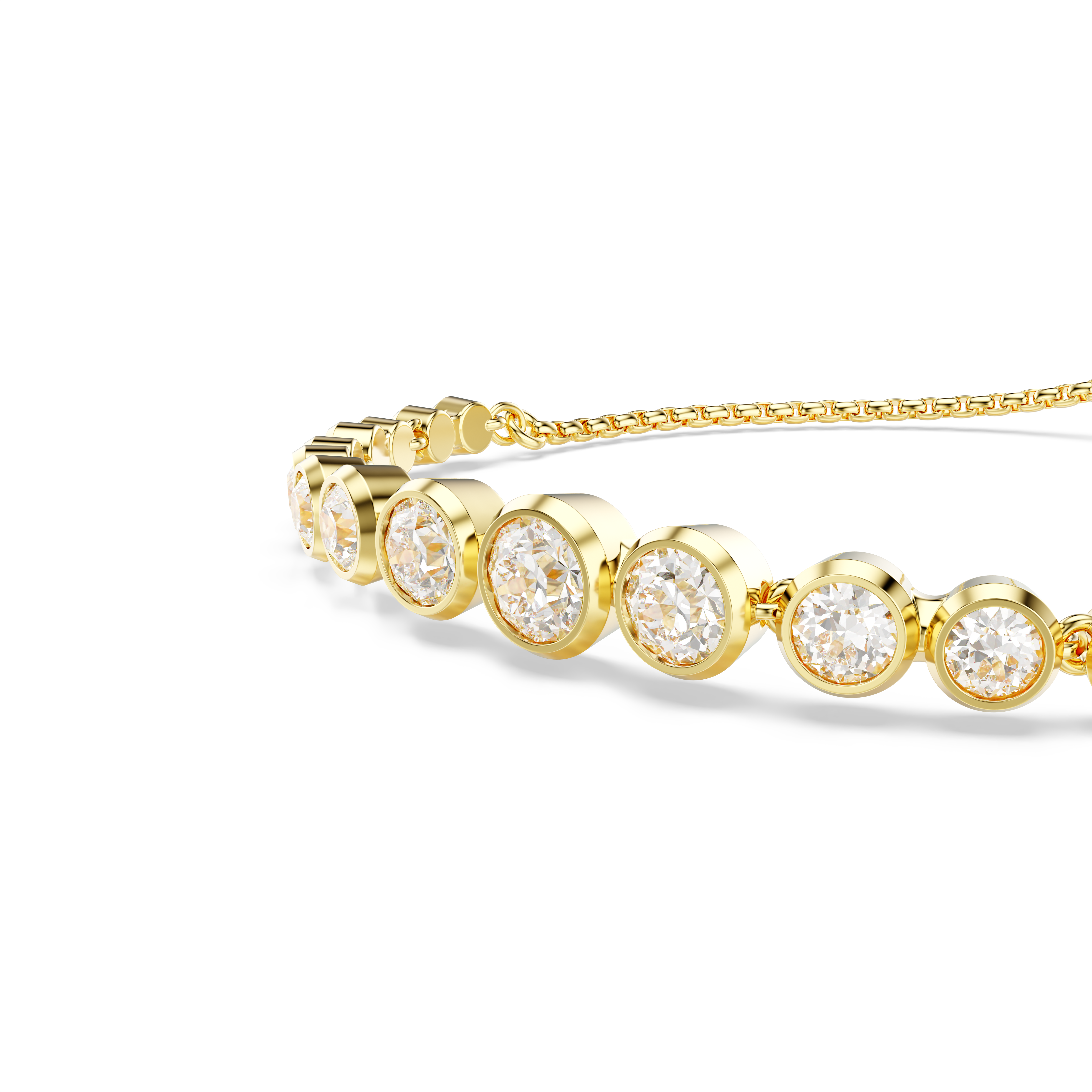 Swarovski Imber Tennis bracelet, Mixed round cuts, White, Gold-tone plated 5705450