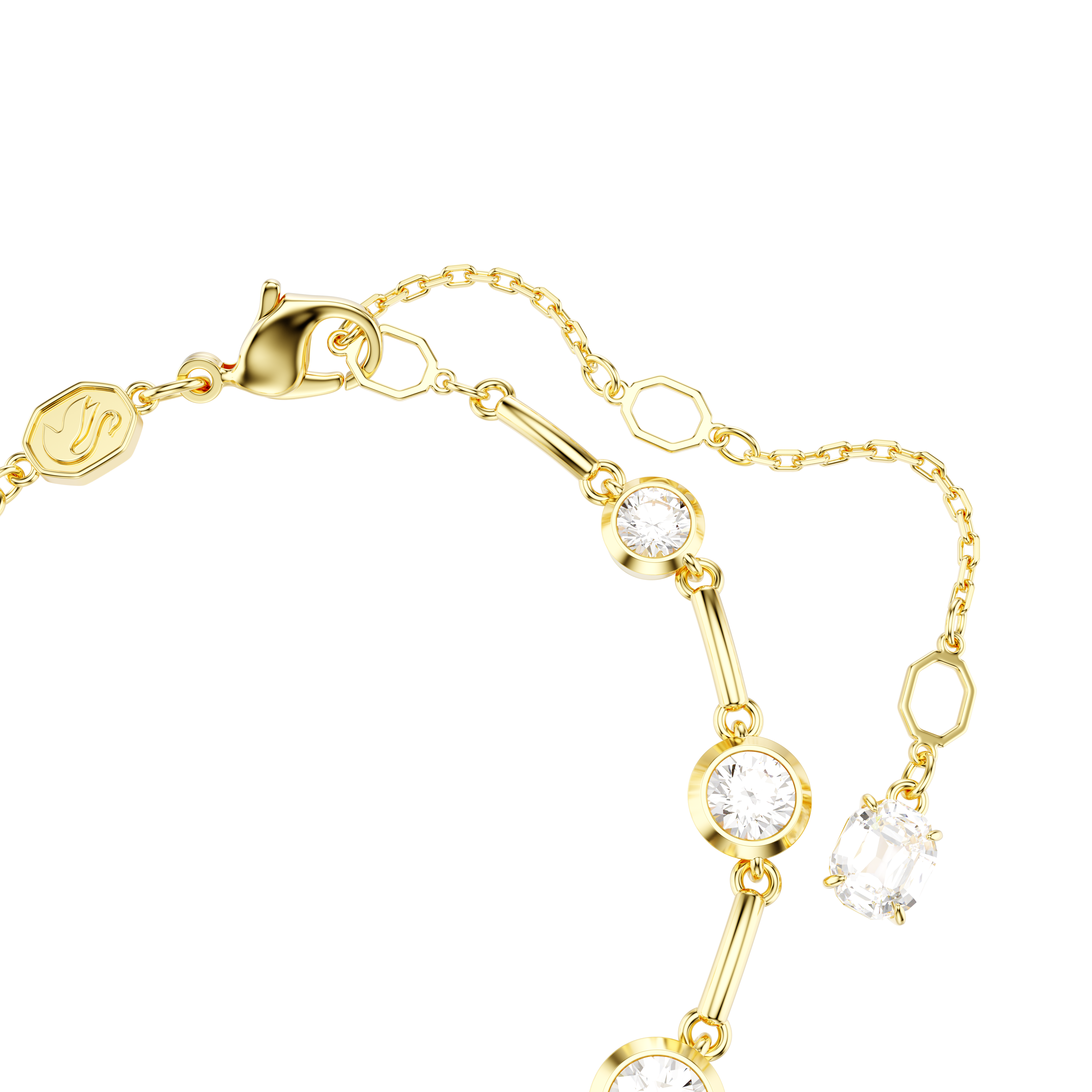 Swarovski Imber bracelet, Mixed round cuts, White, Gold-tone plated 5705465