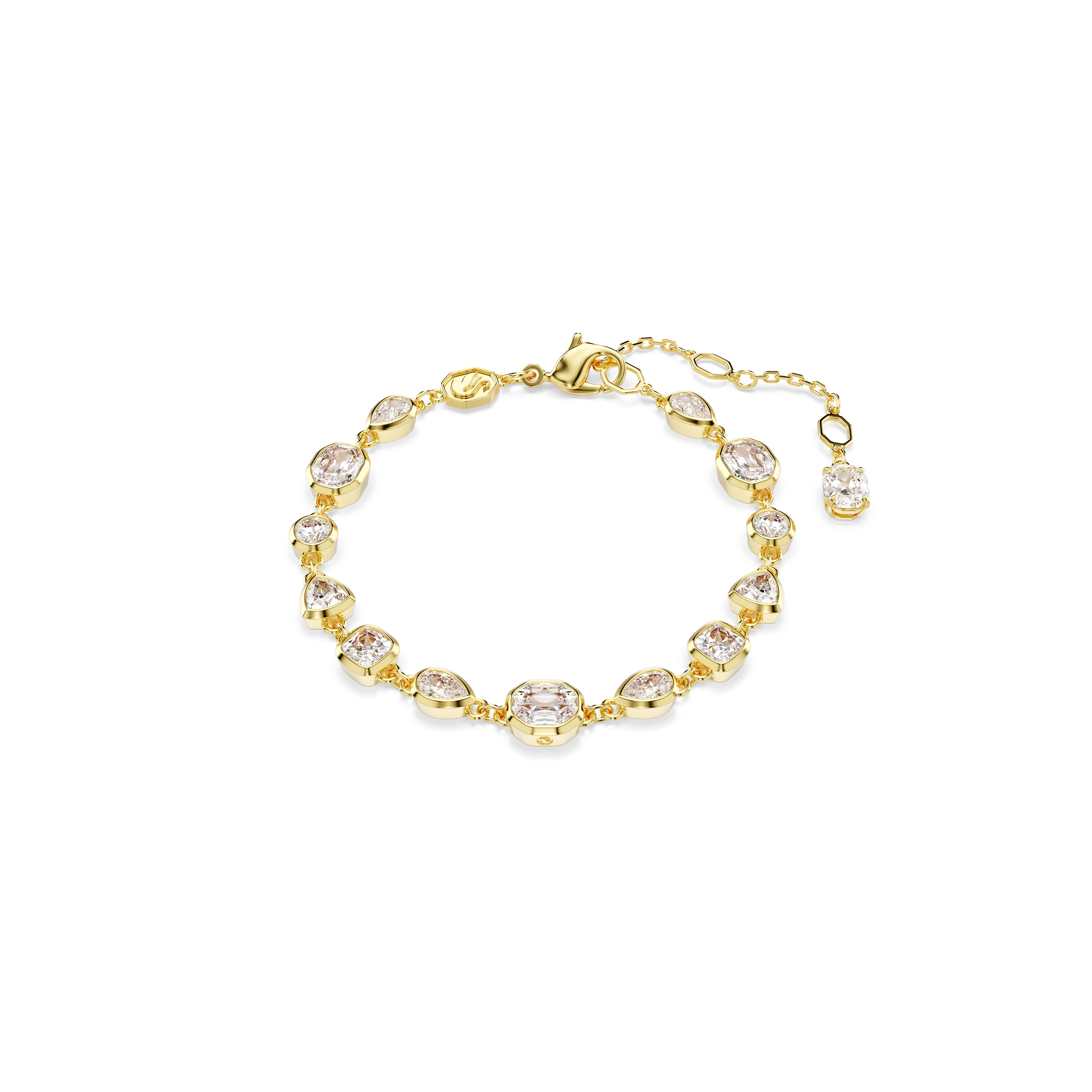 Swarovski Imber bracelet, Mixed cuts, White, Gold-tone plated 5705471
