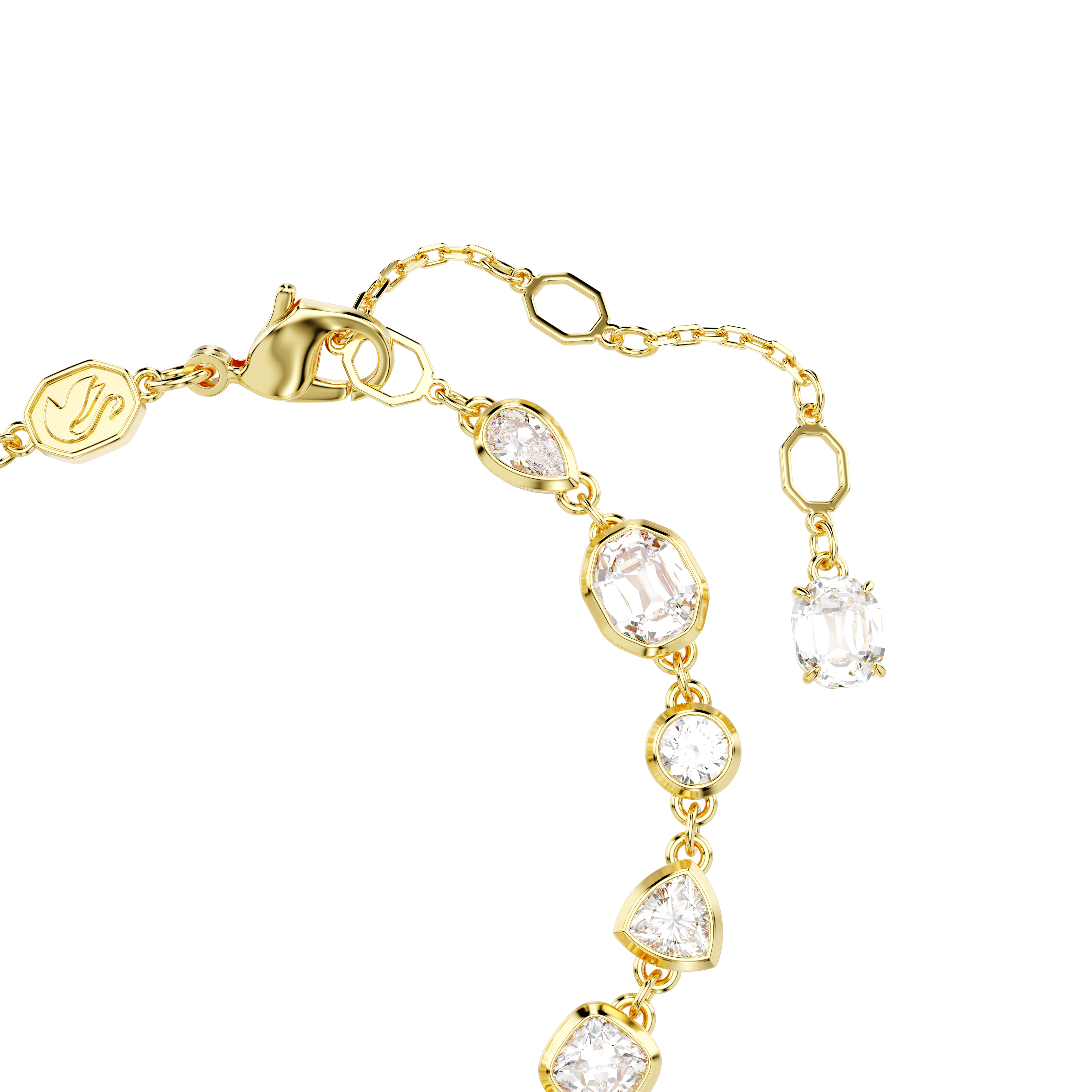 Swarovski Imber bracelet, Mixed cuts, White, Gold-tone plated 5705471