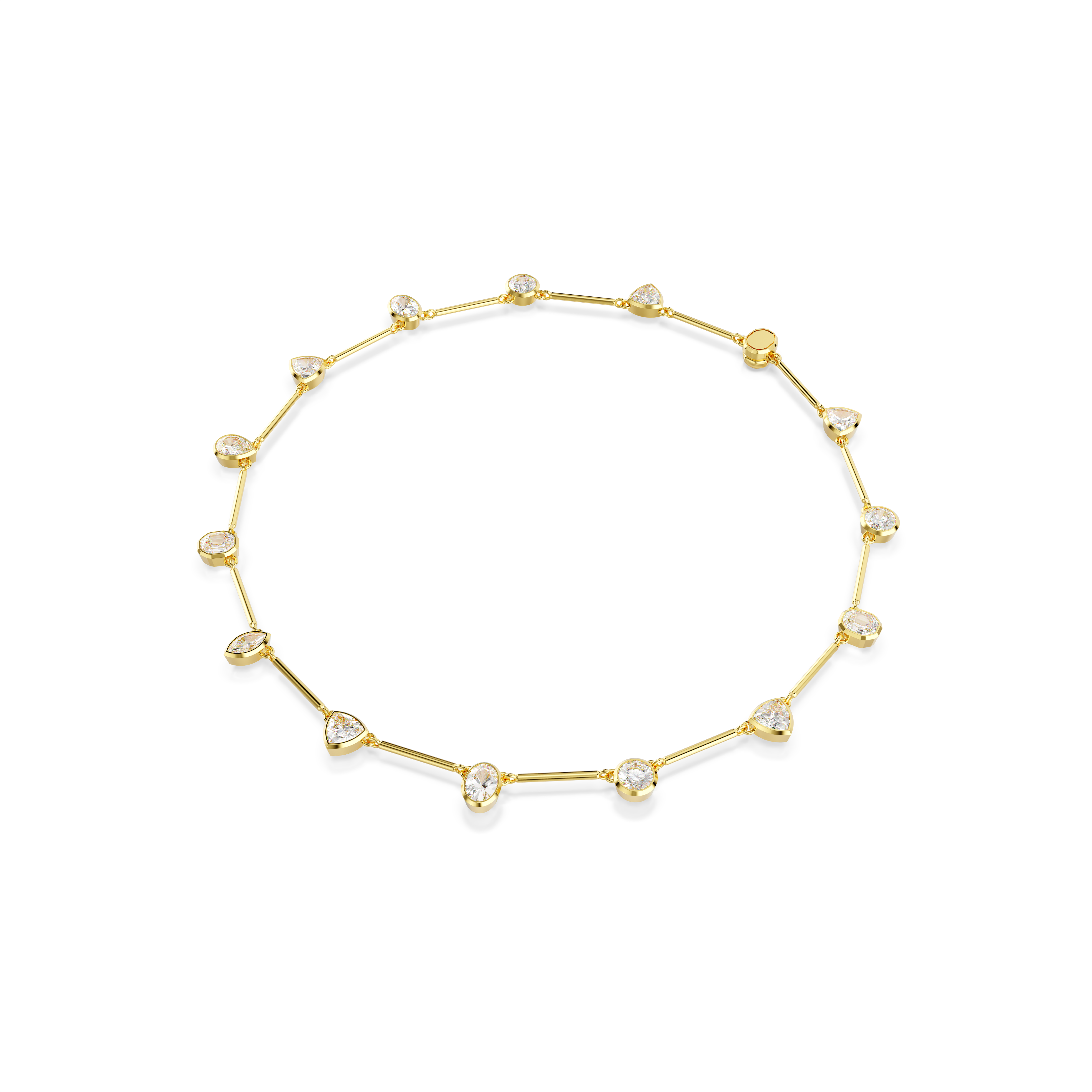 Swarovski Imber necklace, Magnetic closure, Mixed cuts, White, Gold-tone plated 5705481