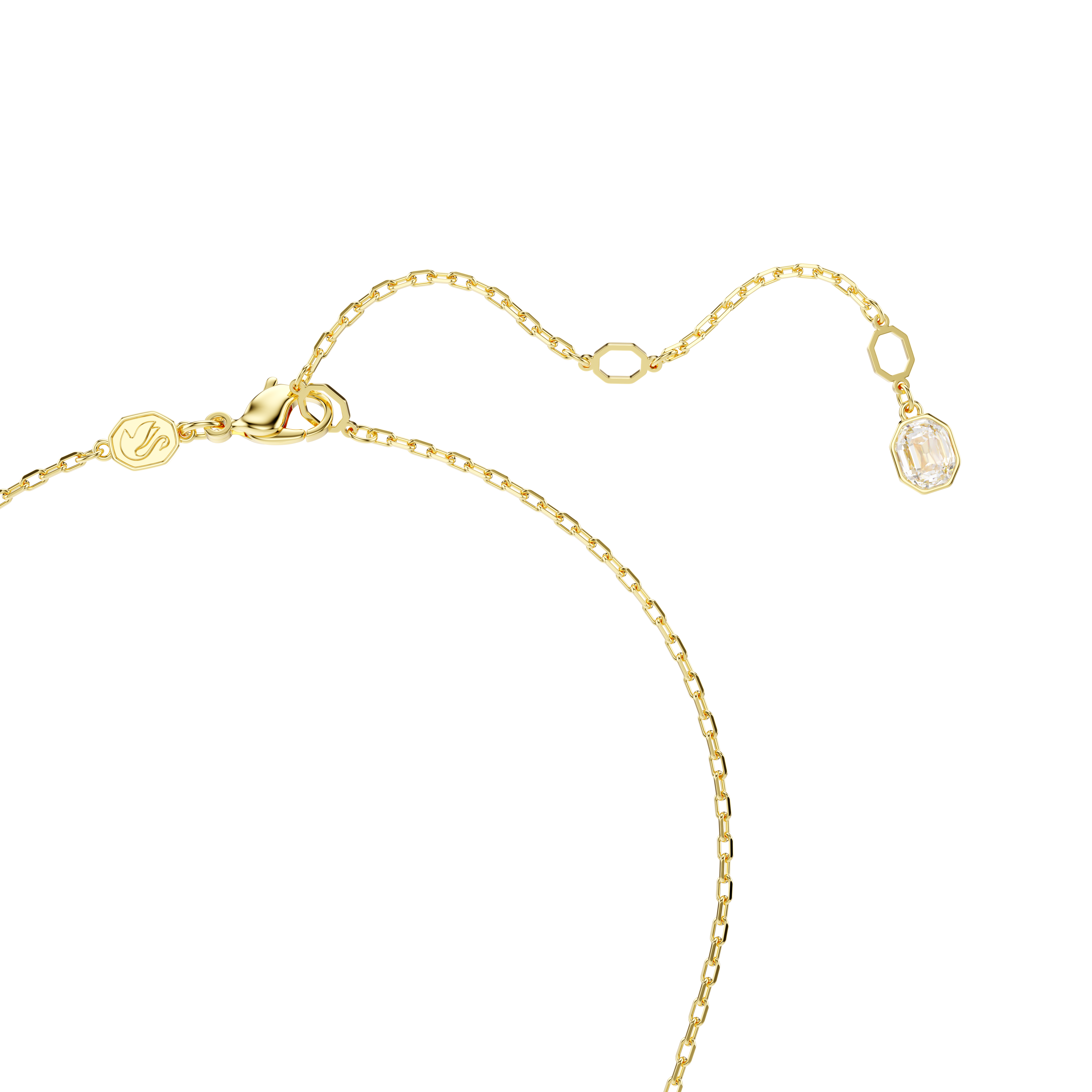 Swarovski Chroma pendant, Octagon cut, Green, Gold-tone plated 5705580