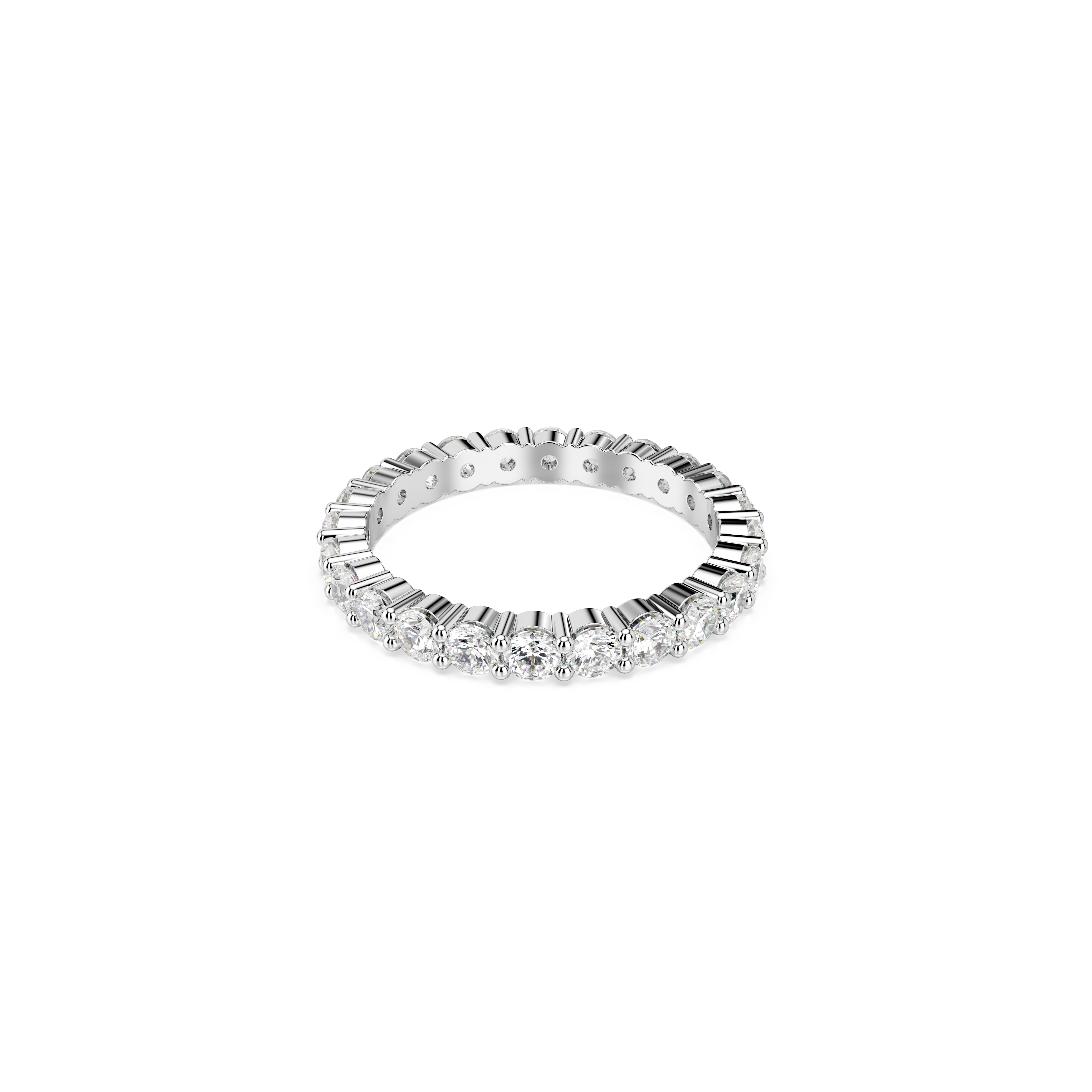 Swarovski Matrix Vittore ring, Round cut, White, Silver-tone finish 5705603