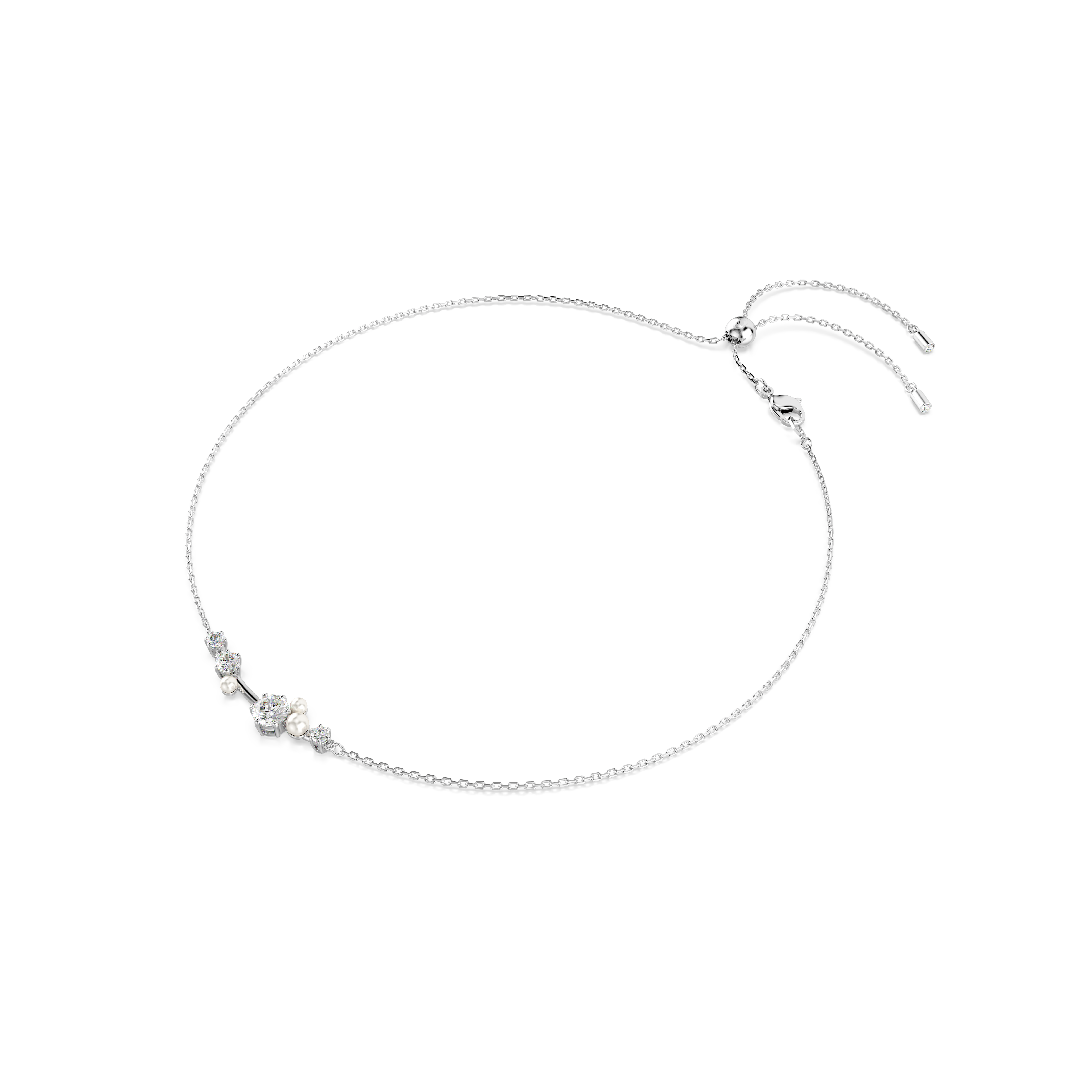 Swarovski Constella necklace, Crystal pearl, Round cuts, White, Rhodium plated 5705626