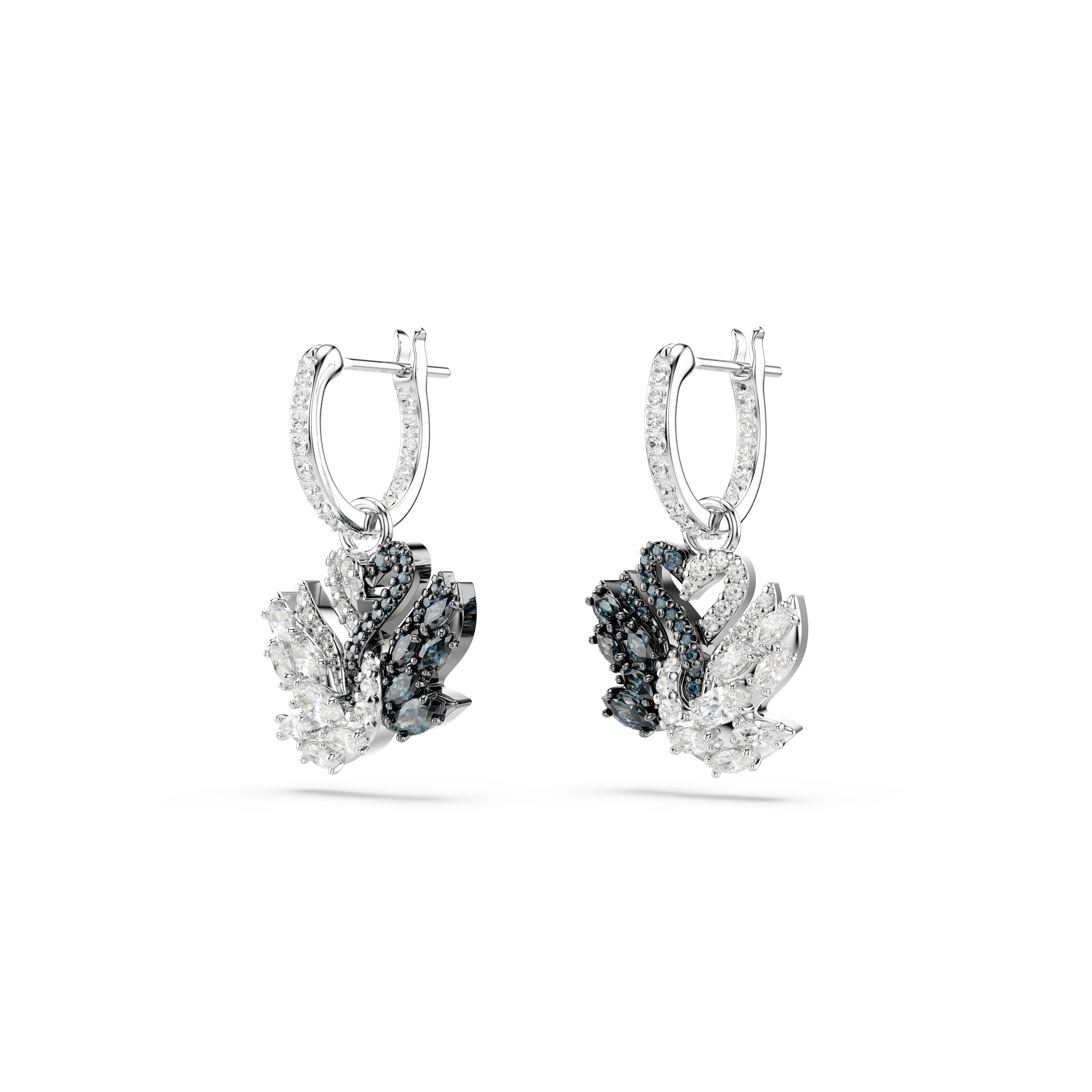 Swarovski Swan drop earrings, Swan, Black, Mixed metal finish 5705728
