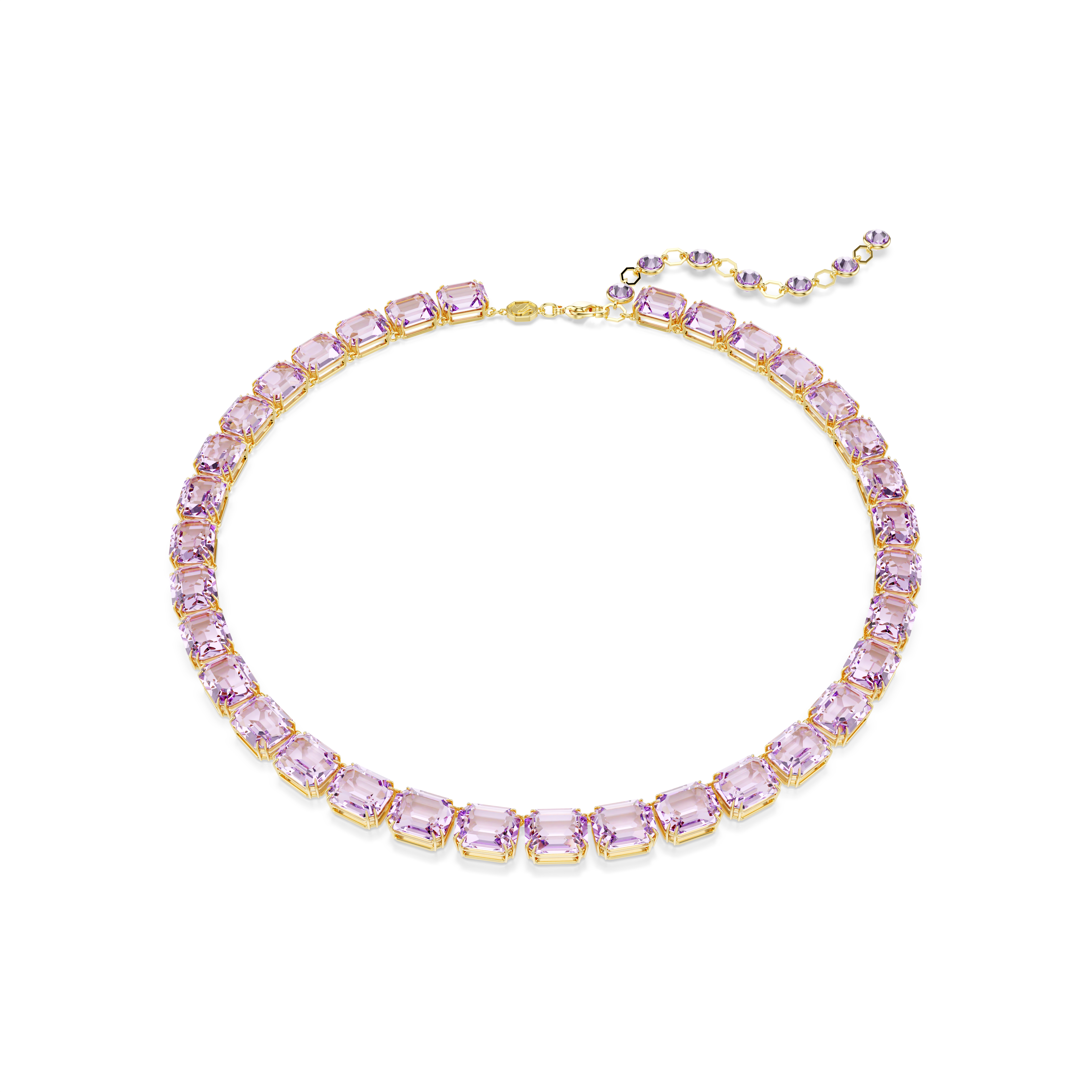 Swarovski Millenia necklace, Octagon cut, Purple, Gold-tone plated 5705754