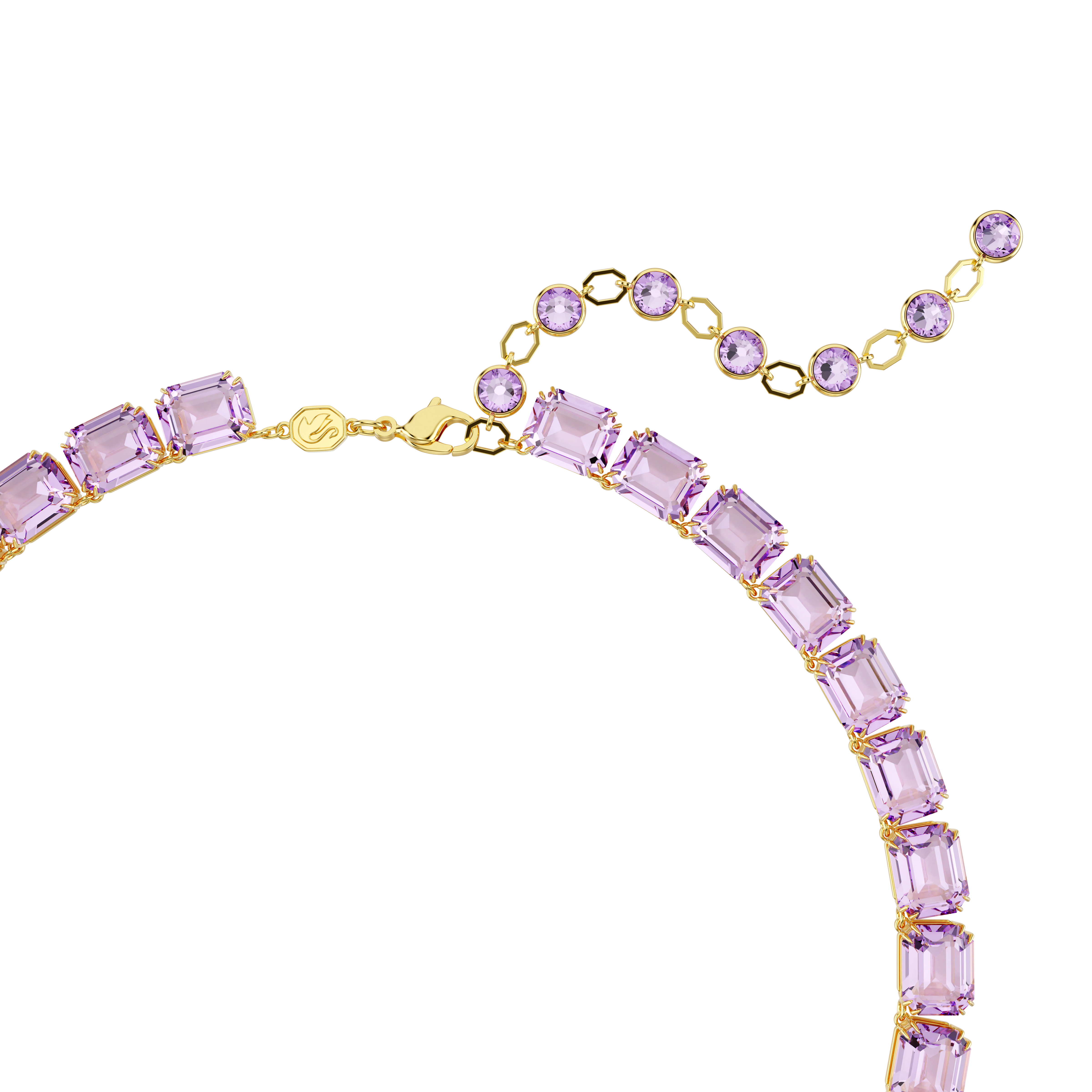 Swarovski Millenia necklace, Octagon cut, Purple, Gold-tone plated 5705754