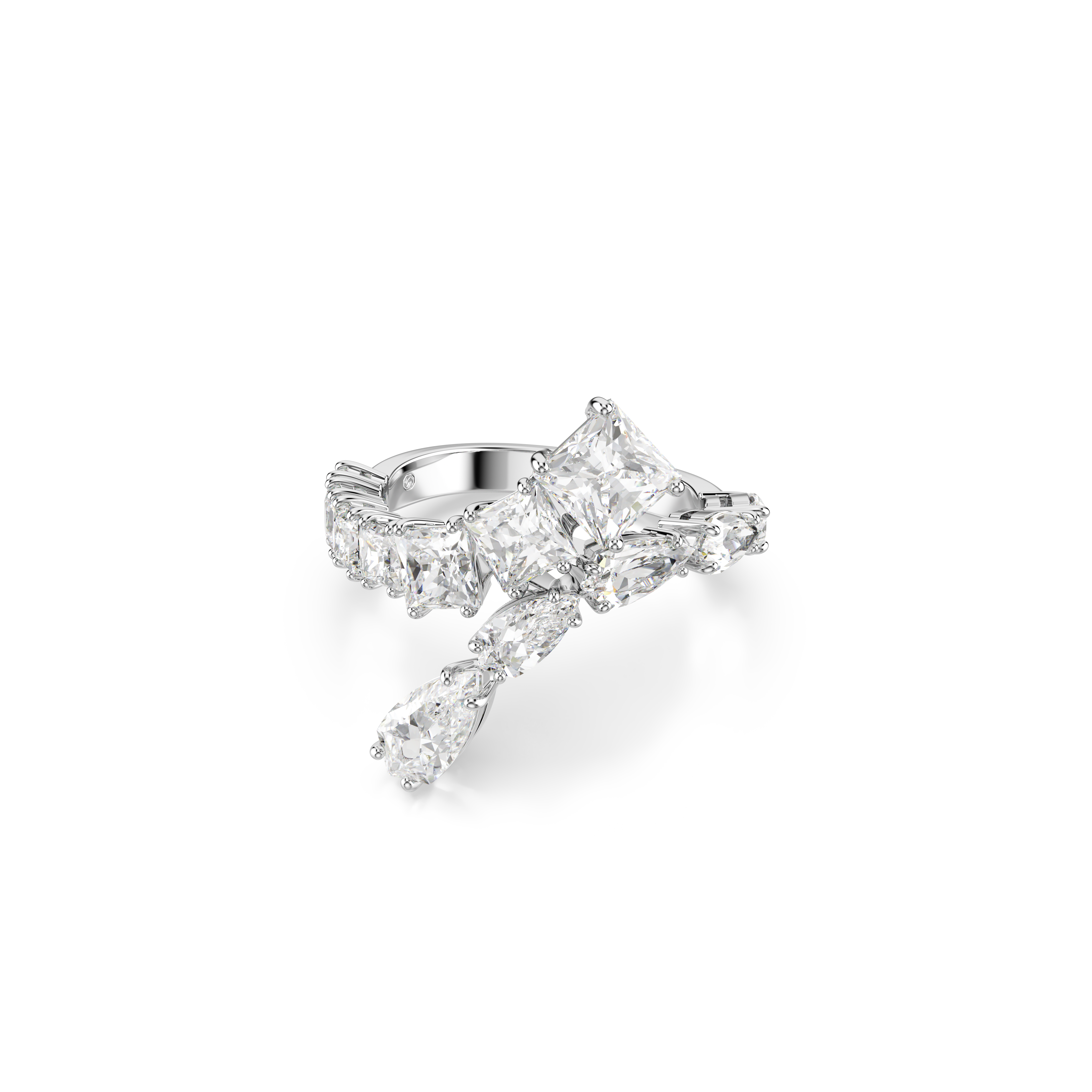 Swarovski Matrix ring, Mixed cuts, White, Rhodium plated 5705763