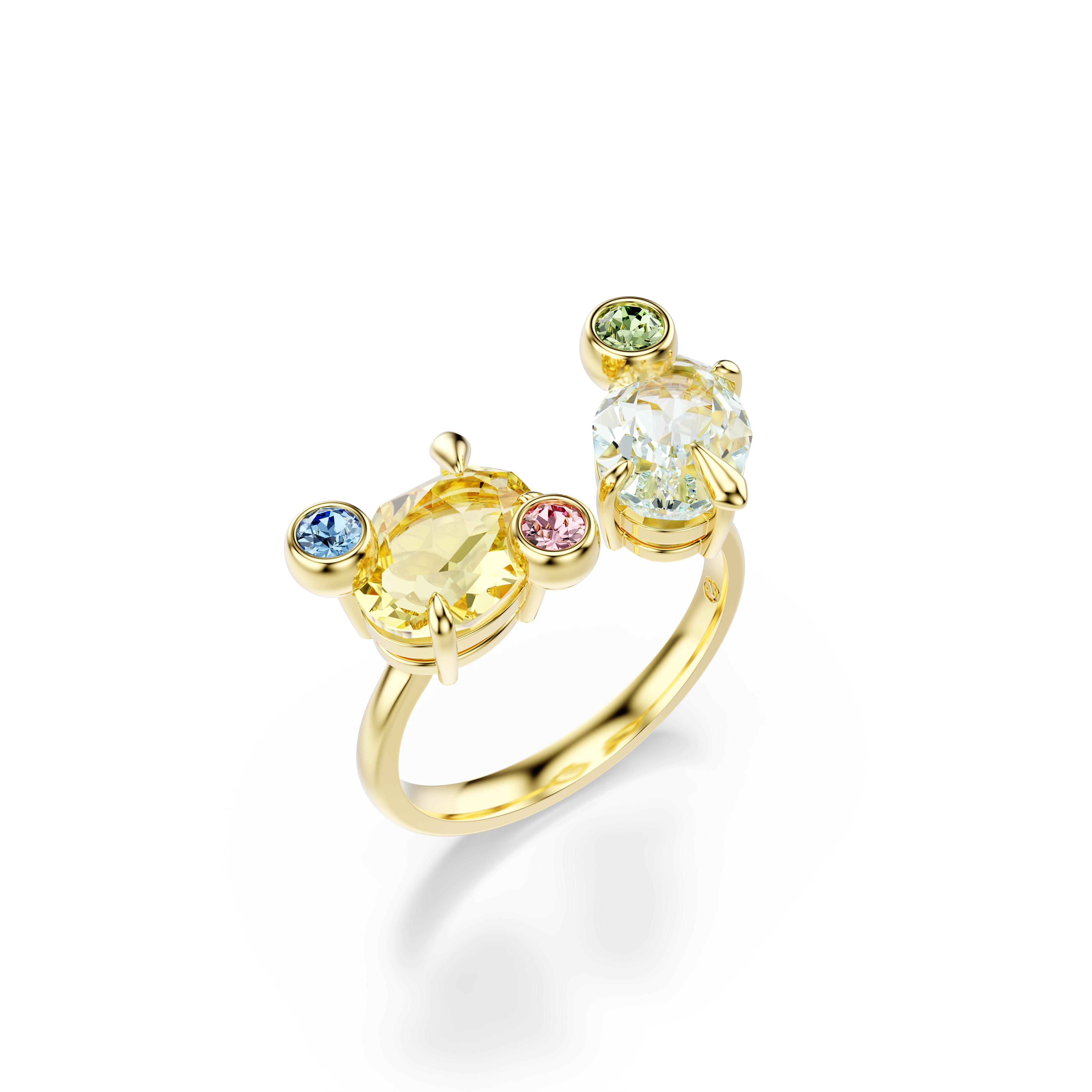 Swarovski Gema ring, Set (3), Mixed cuts, Multicolored, Gold-tone plated 5705813