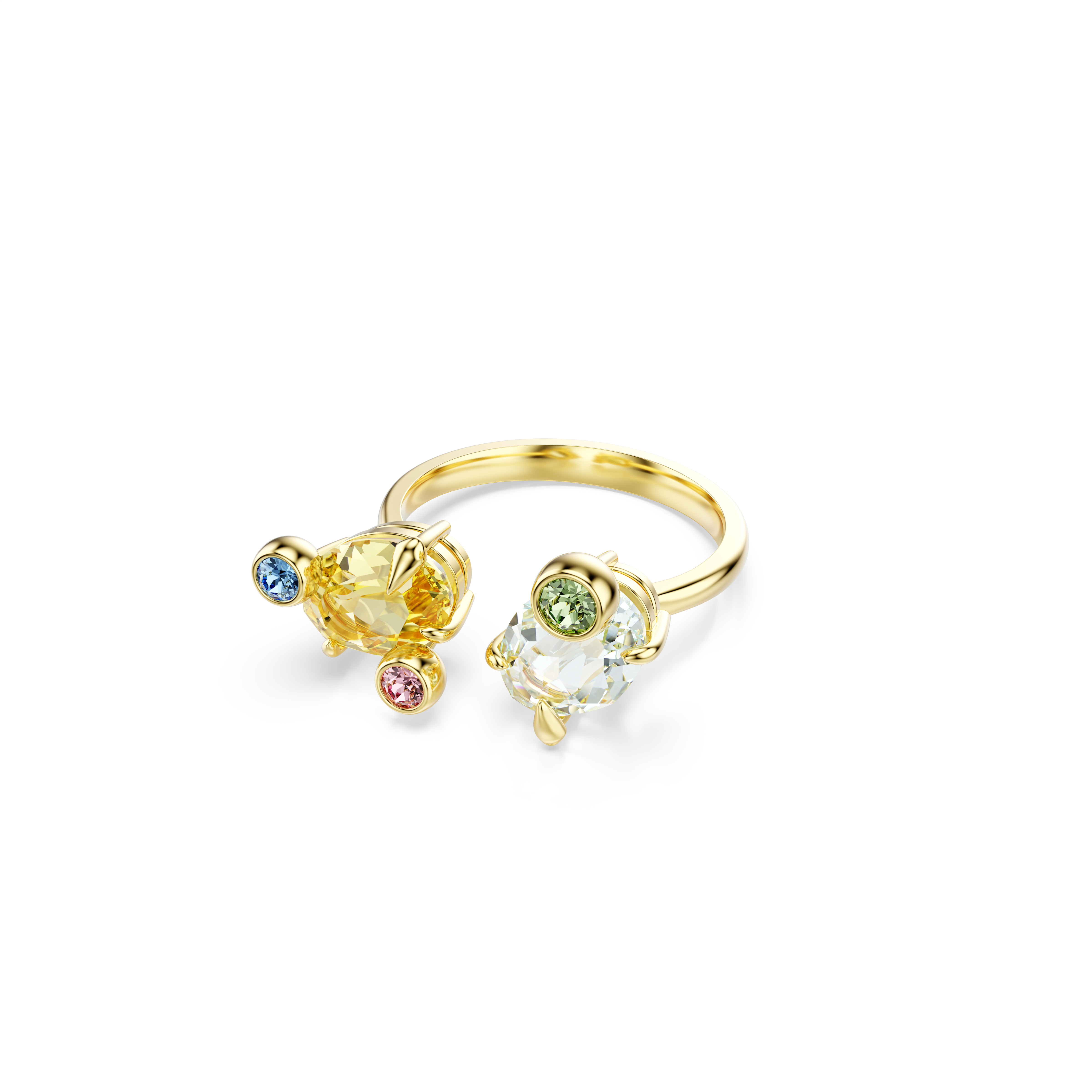 Swarovski Gema ring, Set (3), Mixed cuts, Multicolored, Gold-tone plated 5705814