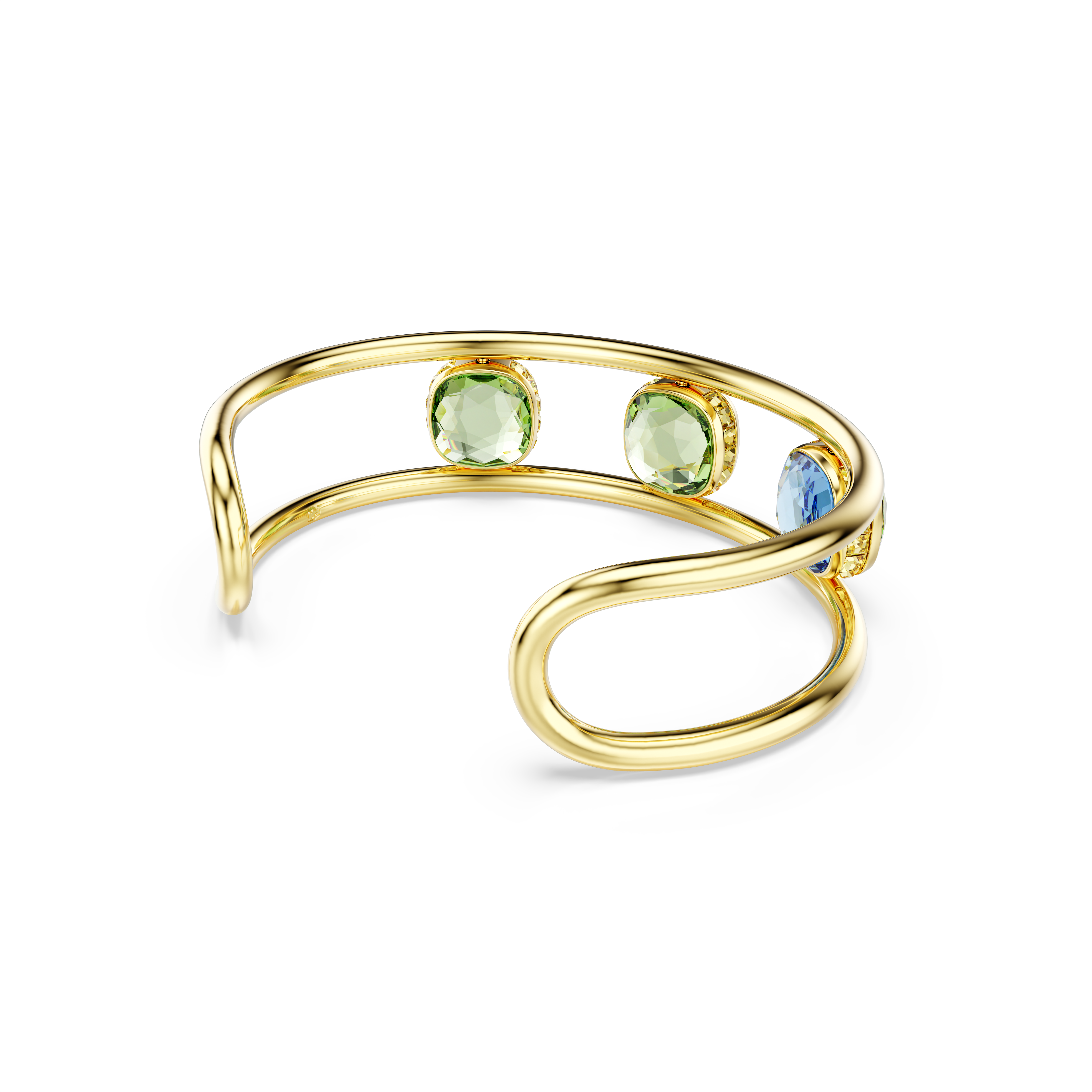 Swarovski Chroma cuff, Cushion cut, Multicolored, Gold-tone plated 5705836