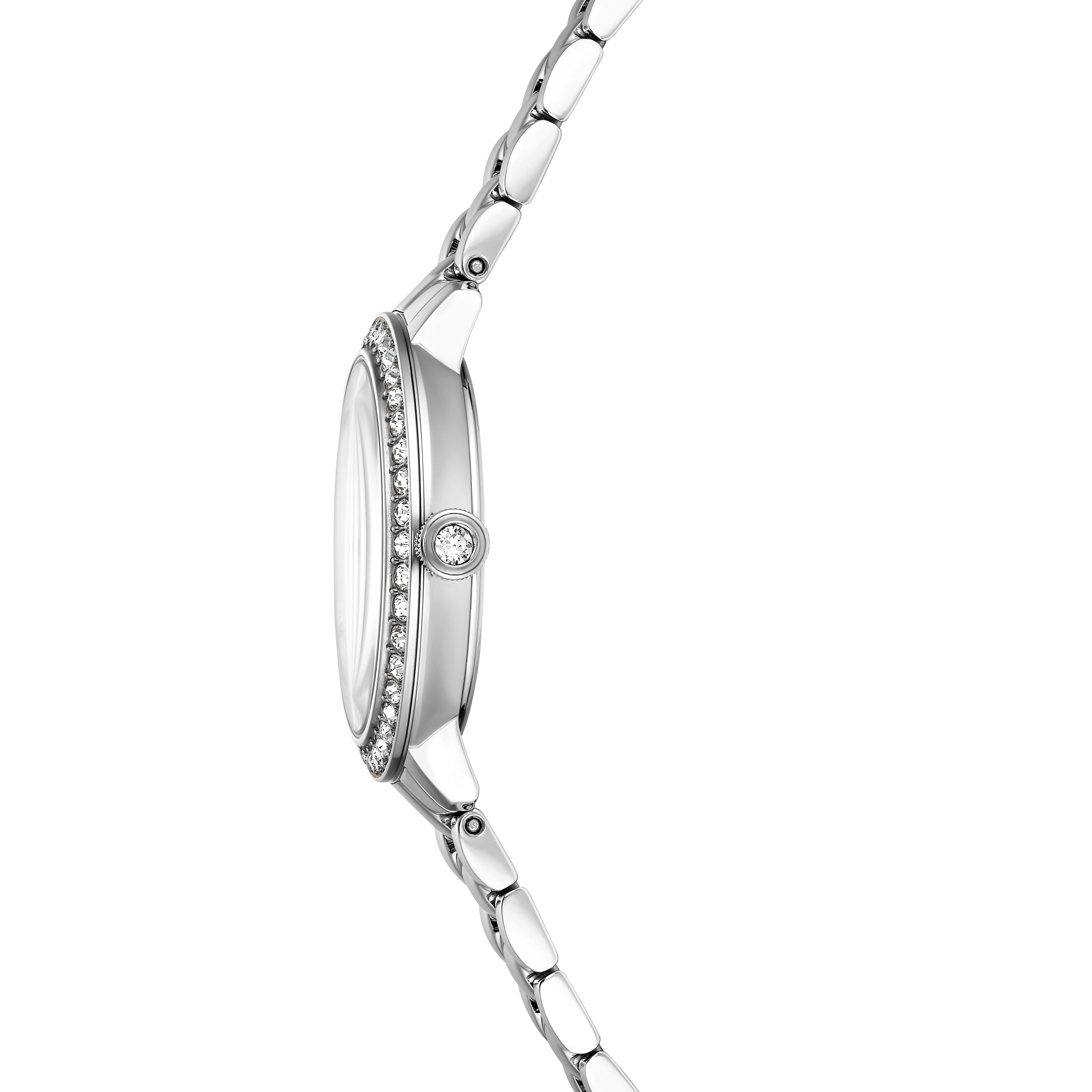 Swarovski Matrix 3-link watch, Swiss Made, Metal bracelet, Silver tone, Stainless steel 5706182