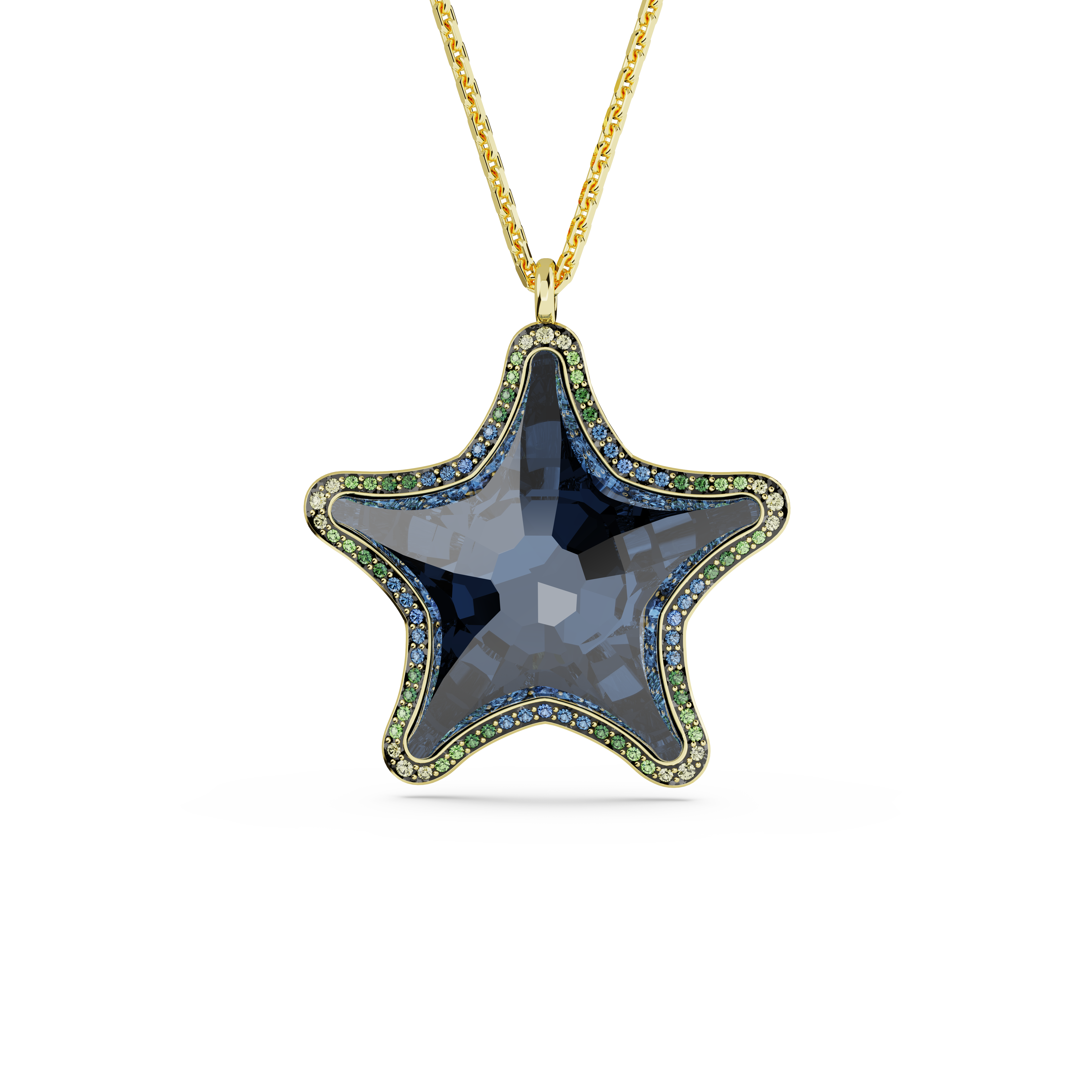 Swarovski Idyllia SCS pendant, Starfish, Blue, Gold-tone plated 5707049