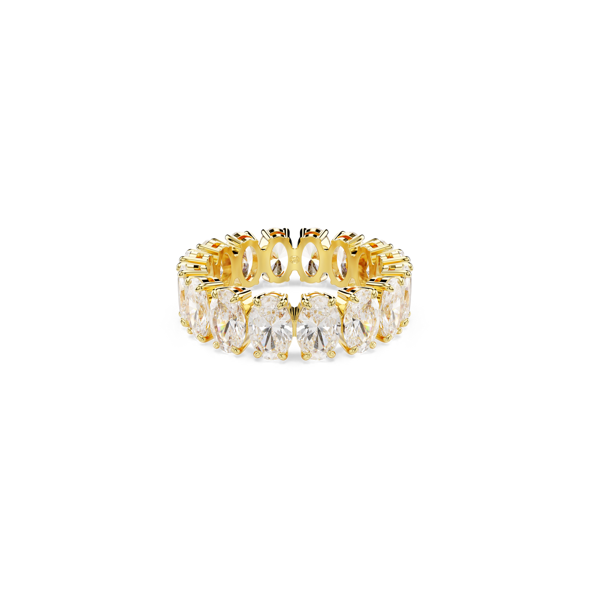Swarovski Matrix ring, Oval cut, White, Gold-tone plated 5707190