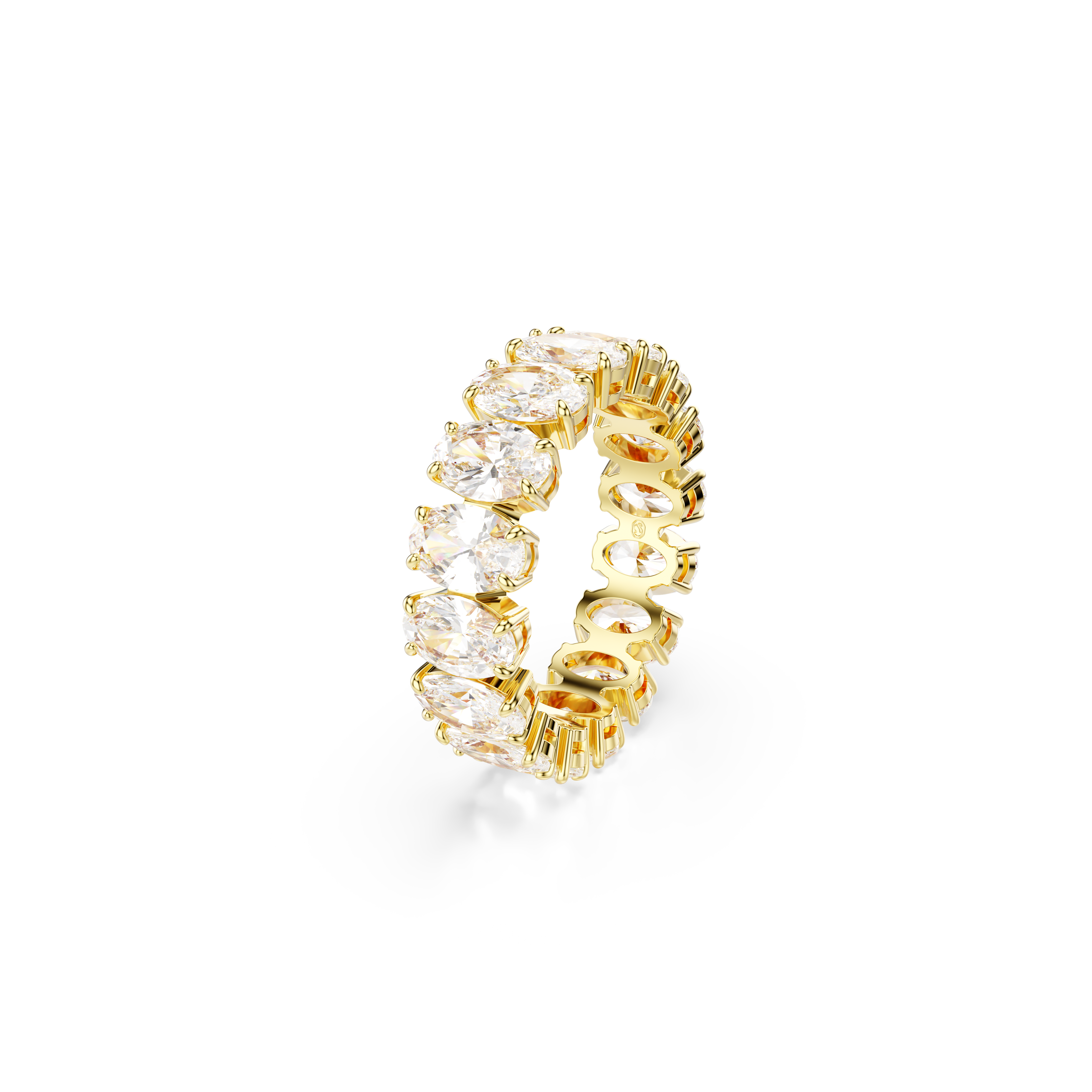 Swarovski Matrix ring, Oval cut, White, Gold-tone plated 5707190