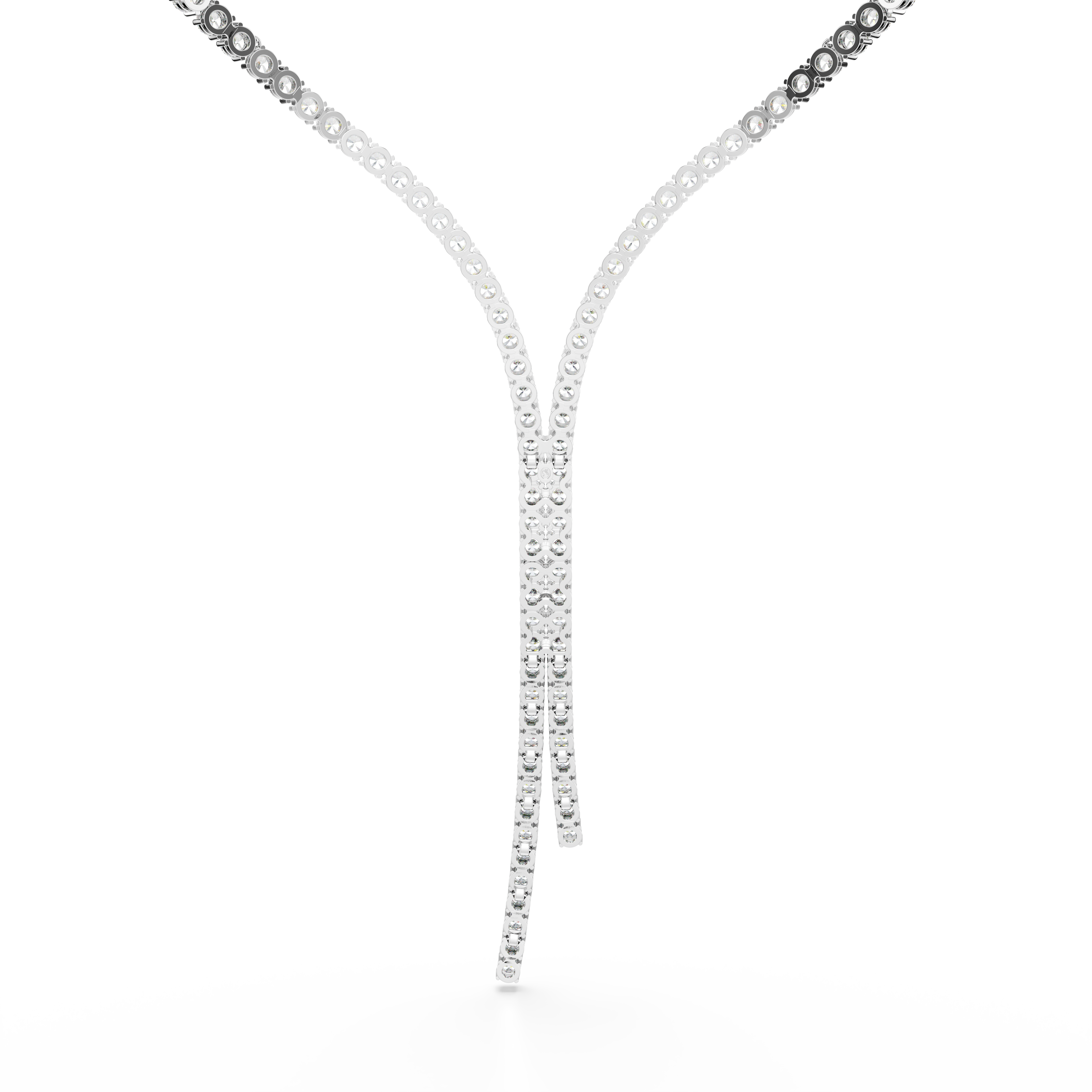 Swarovski Matrix Y necklace, Round cut, White, Rhodium plated 5707988