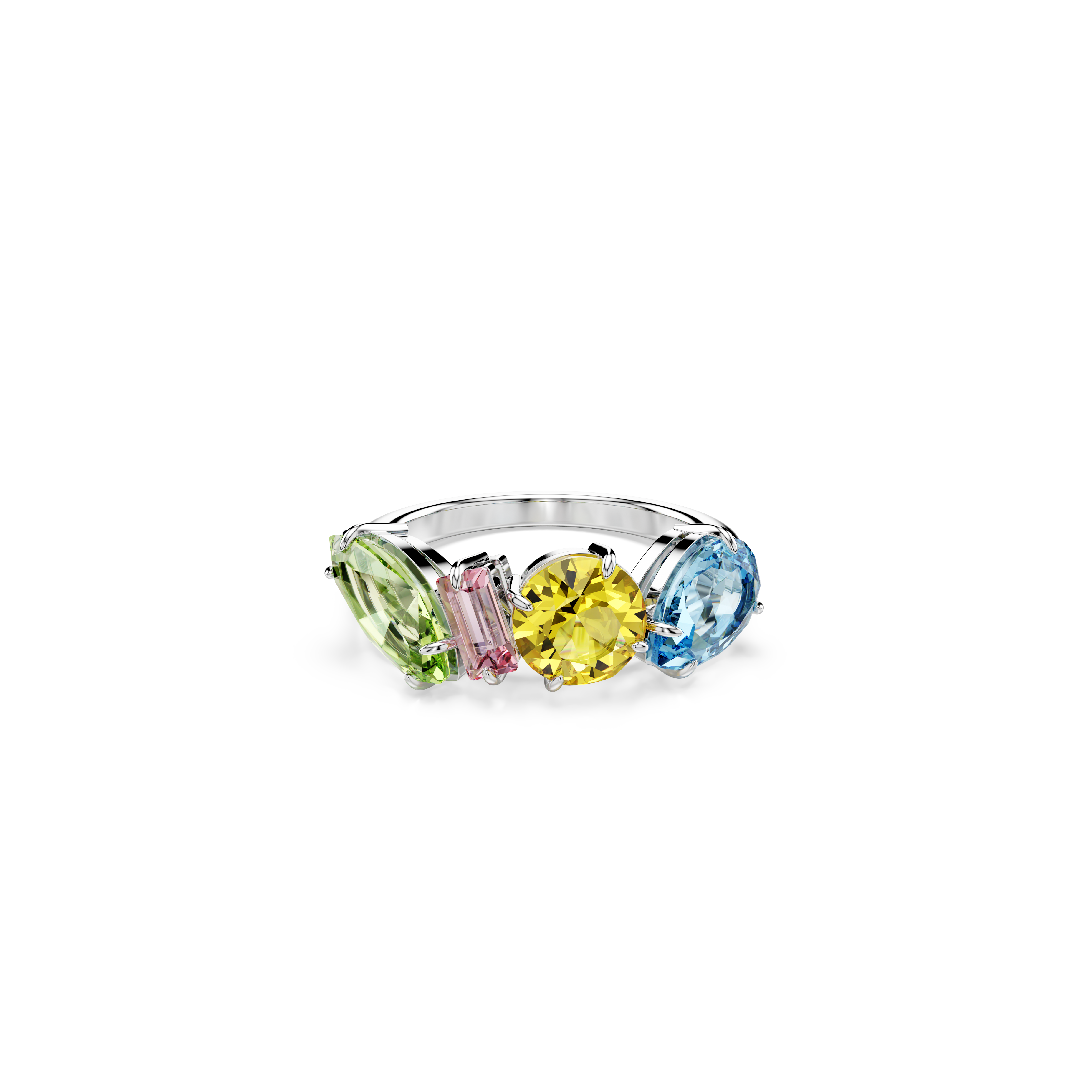 Swarovski Gema ring, Mixed cuts, Multicolored, Rhodium plated 5708940