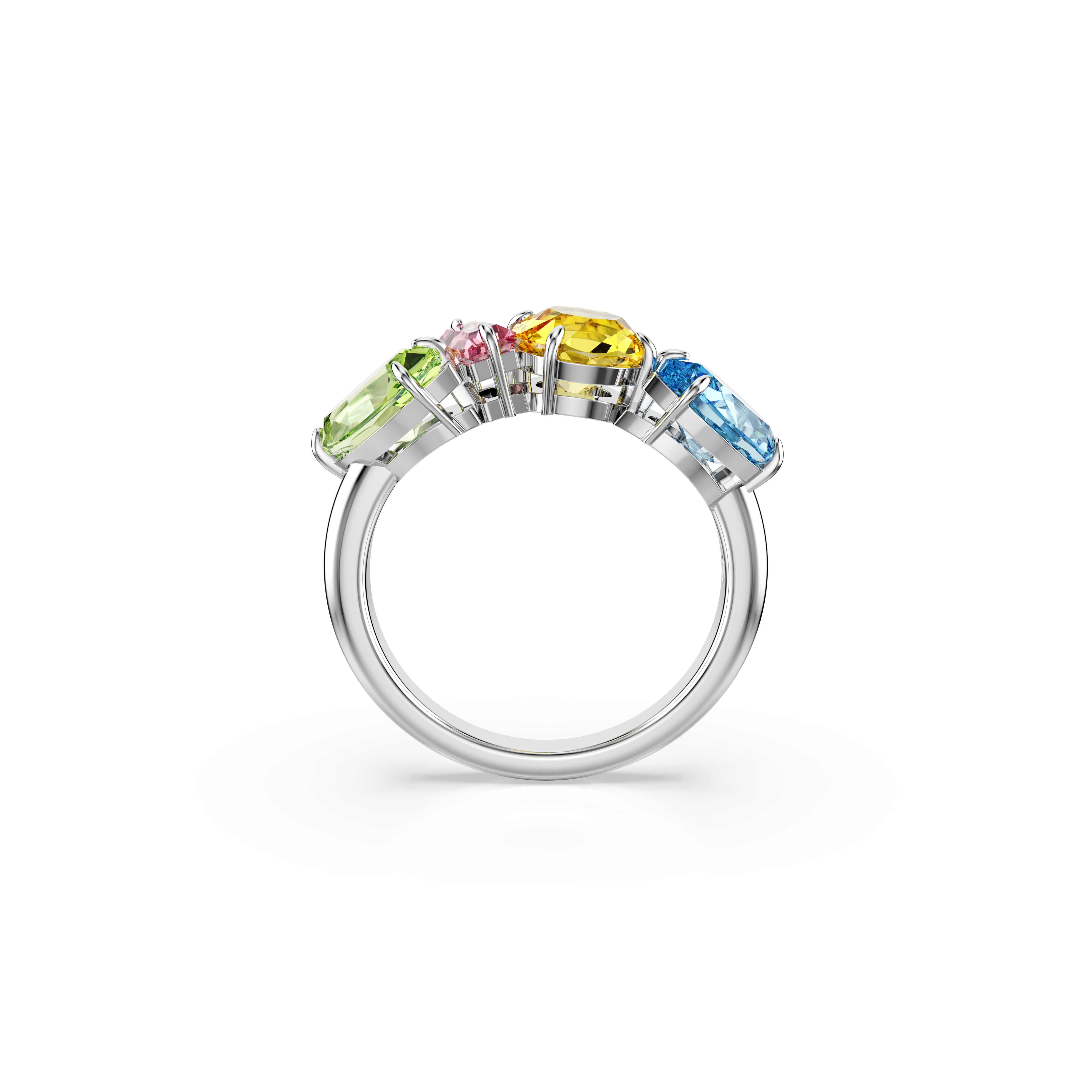 Swarovski Gema ring, Mixed cuts, Multicolored, Rhodium plated 5708942