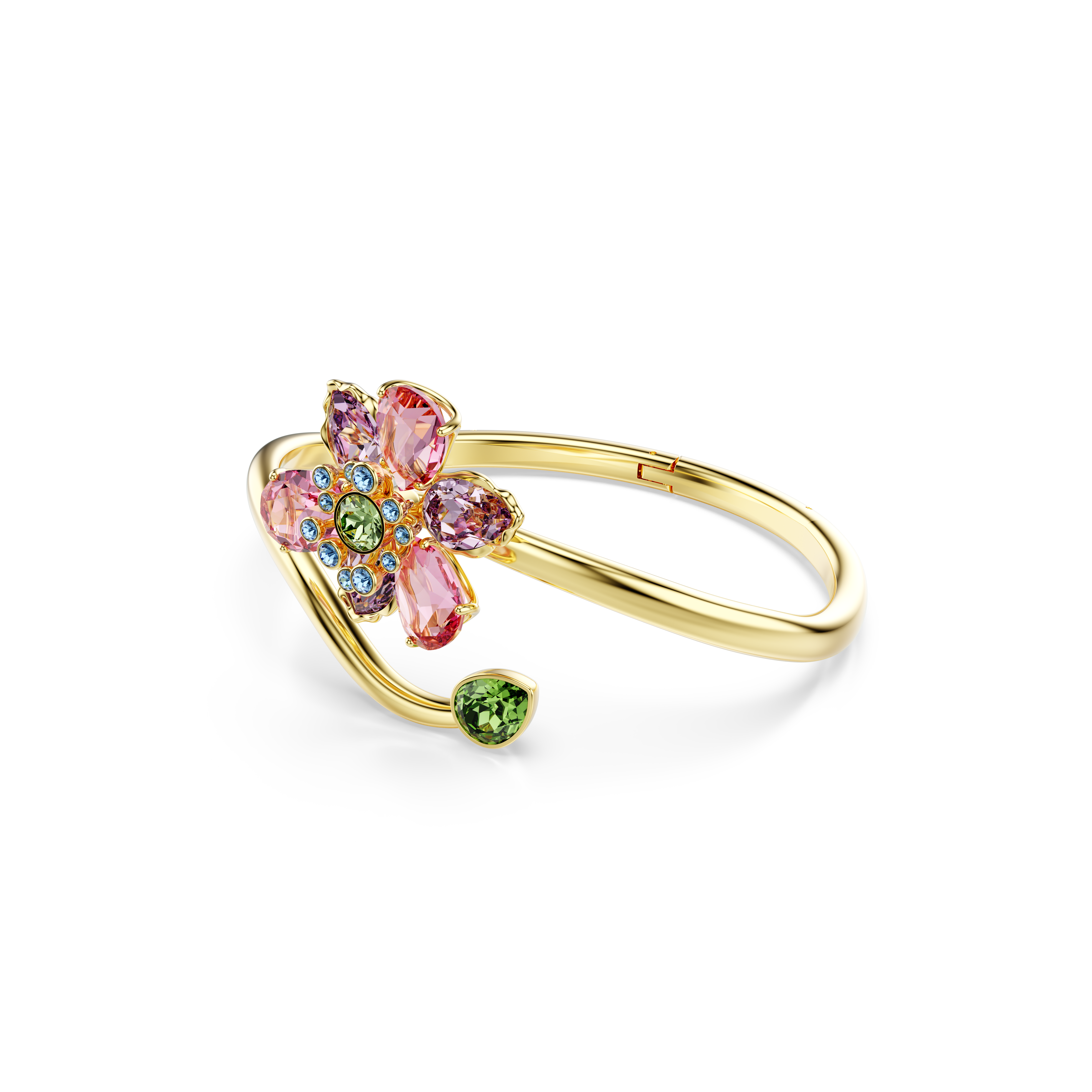 Swarovski Idyllia bangle, Mixed cuts, Flower, Multicolored, Gold-tone plated 5709028