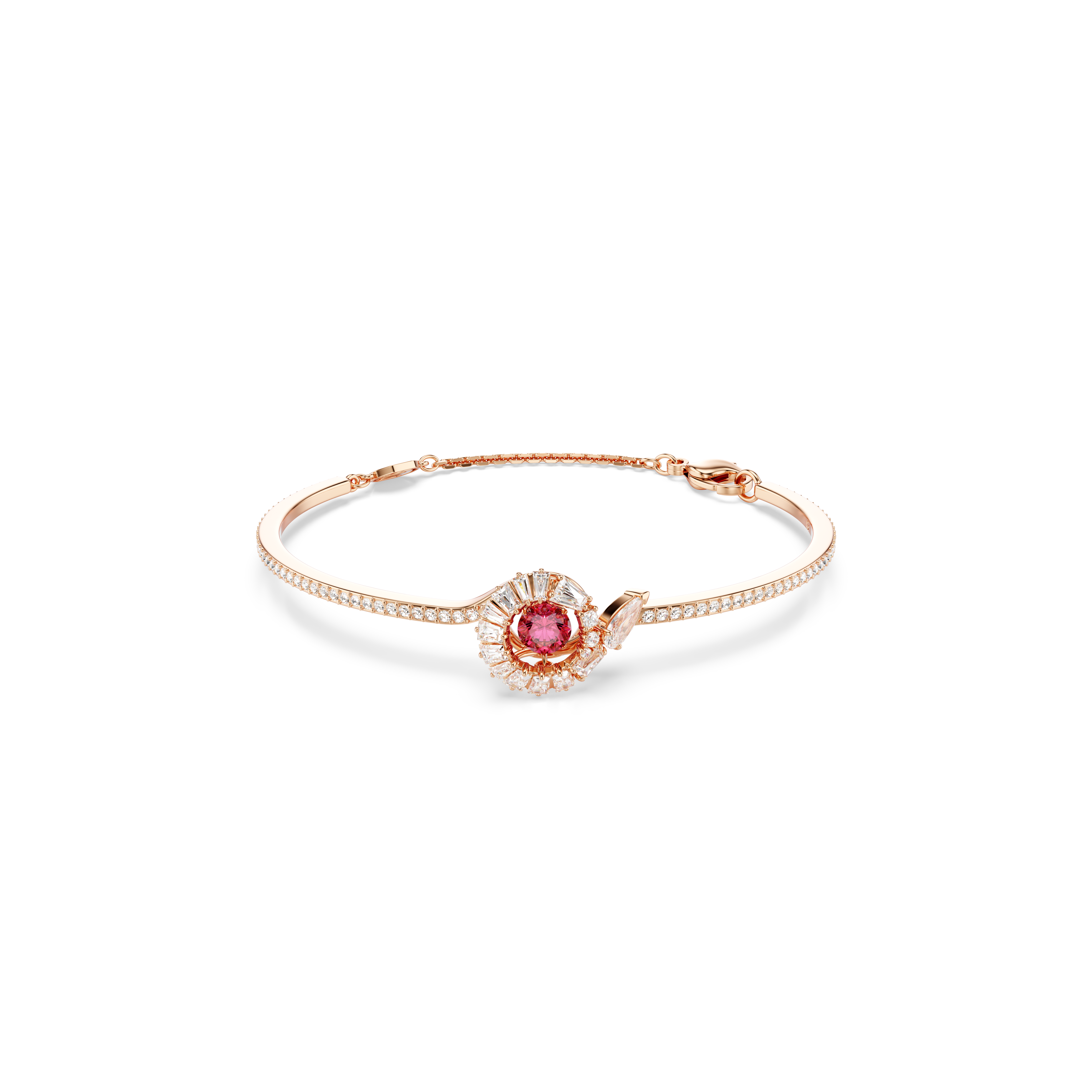 Swarovski Snake bangle, Mixed cuts, Year of the Snake, Red, Rose gold-tone plated 5709088