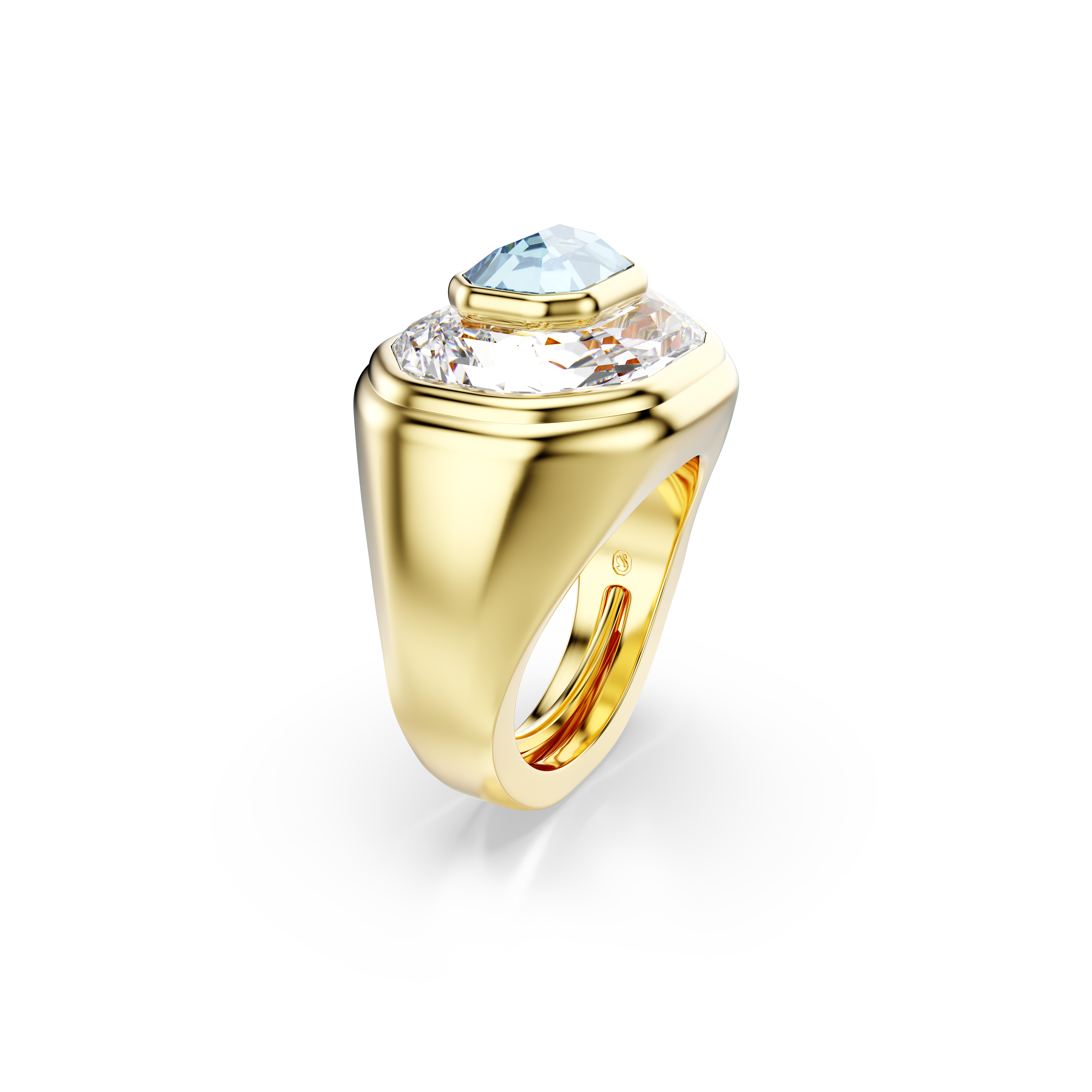 Swarovski Chroma cocktail ring, Octagon cut, Blue, Gold-tone plated 5710521