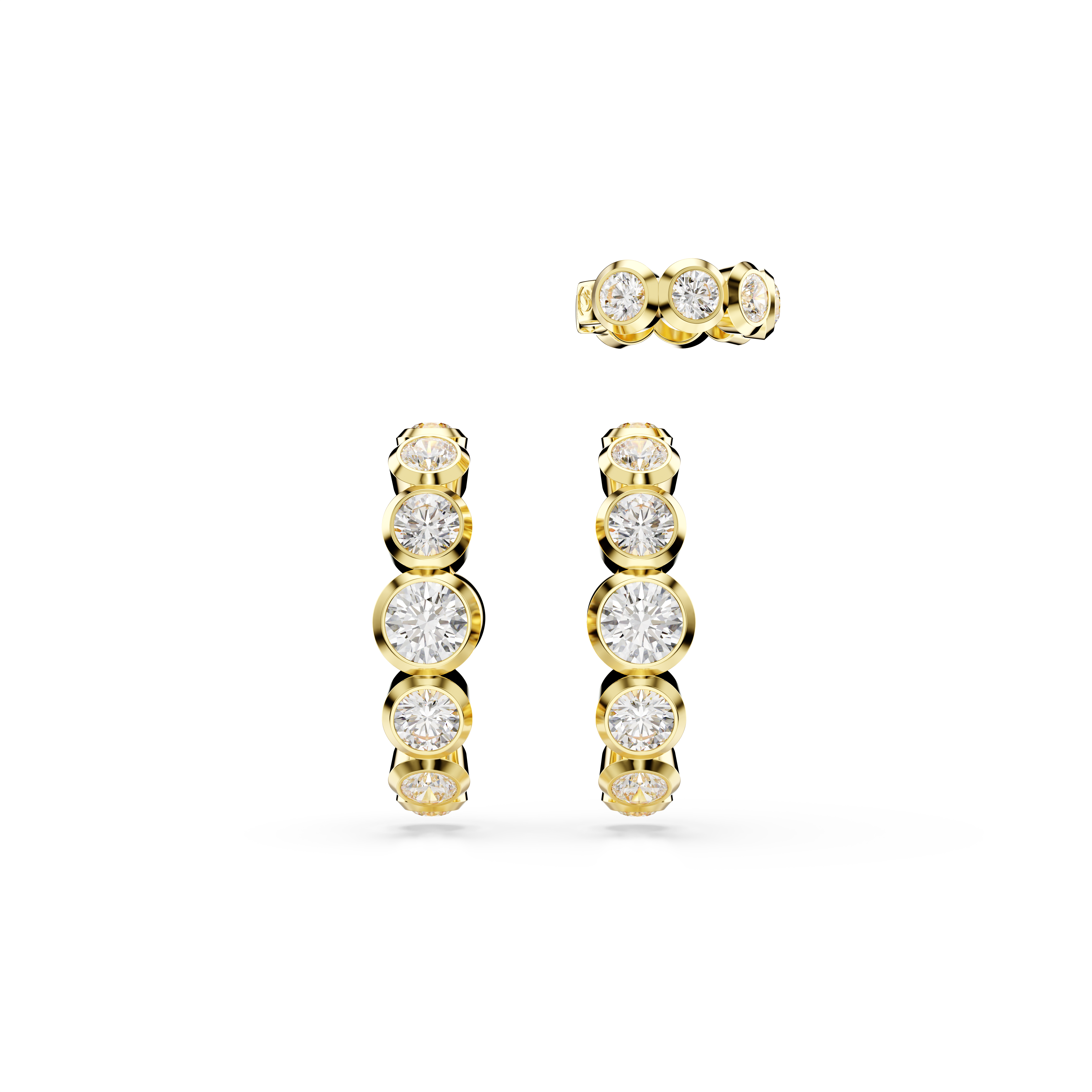 Swarovski Imber ear cuff, Set (3), Round cut, White, Gold-tone plated 5711482