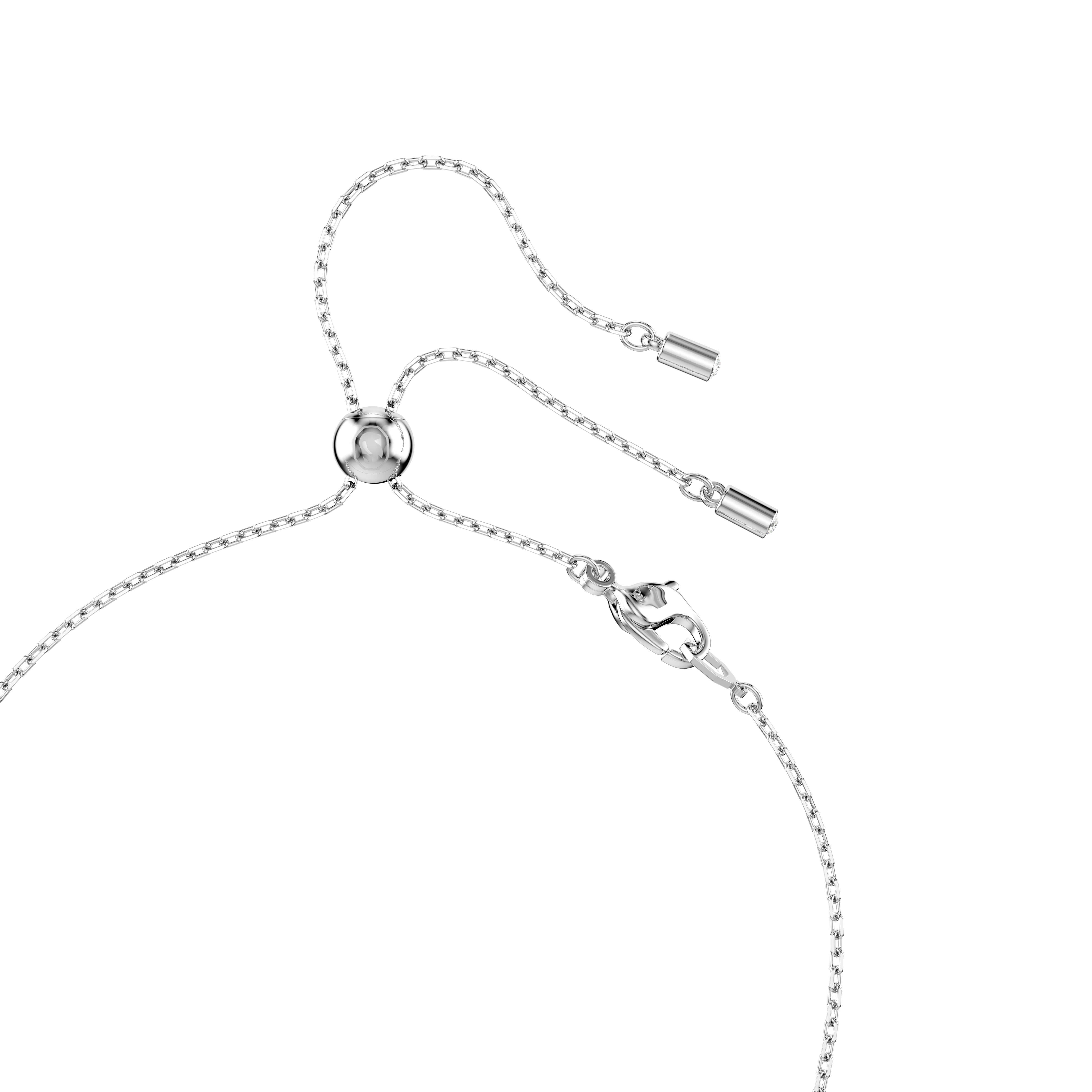 Swarovski Constella Y necklace, Crystal pearl, Round cuts, White, Rhodium plated 5711830