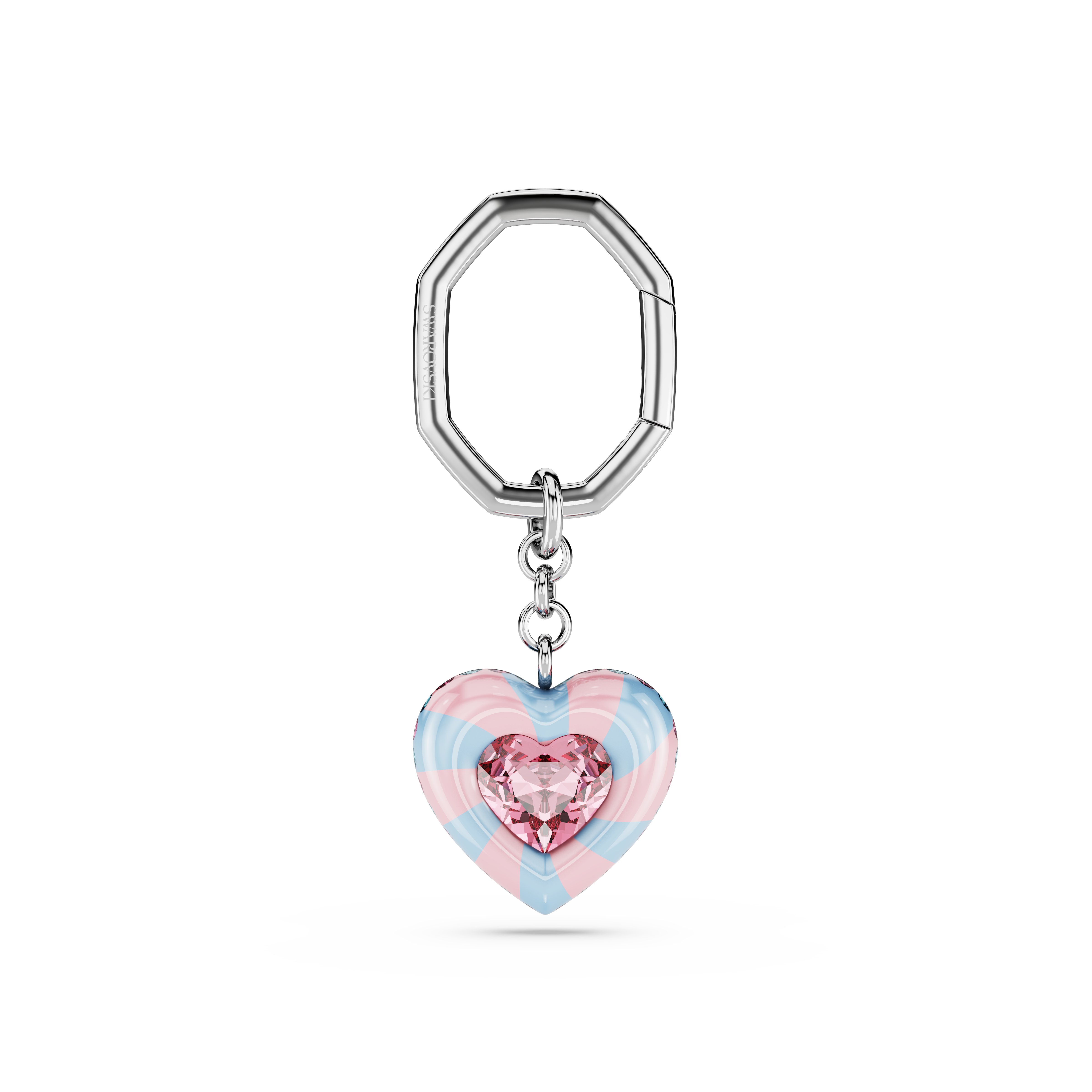 Swarovski Key ring, Heart cut, Heart, Multicolored, Rhodium plated 5713882