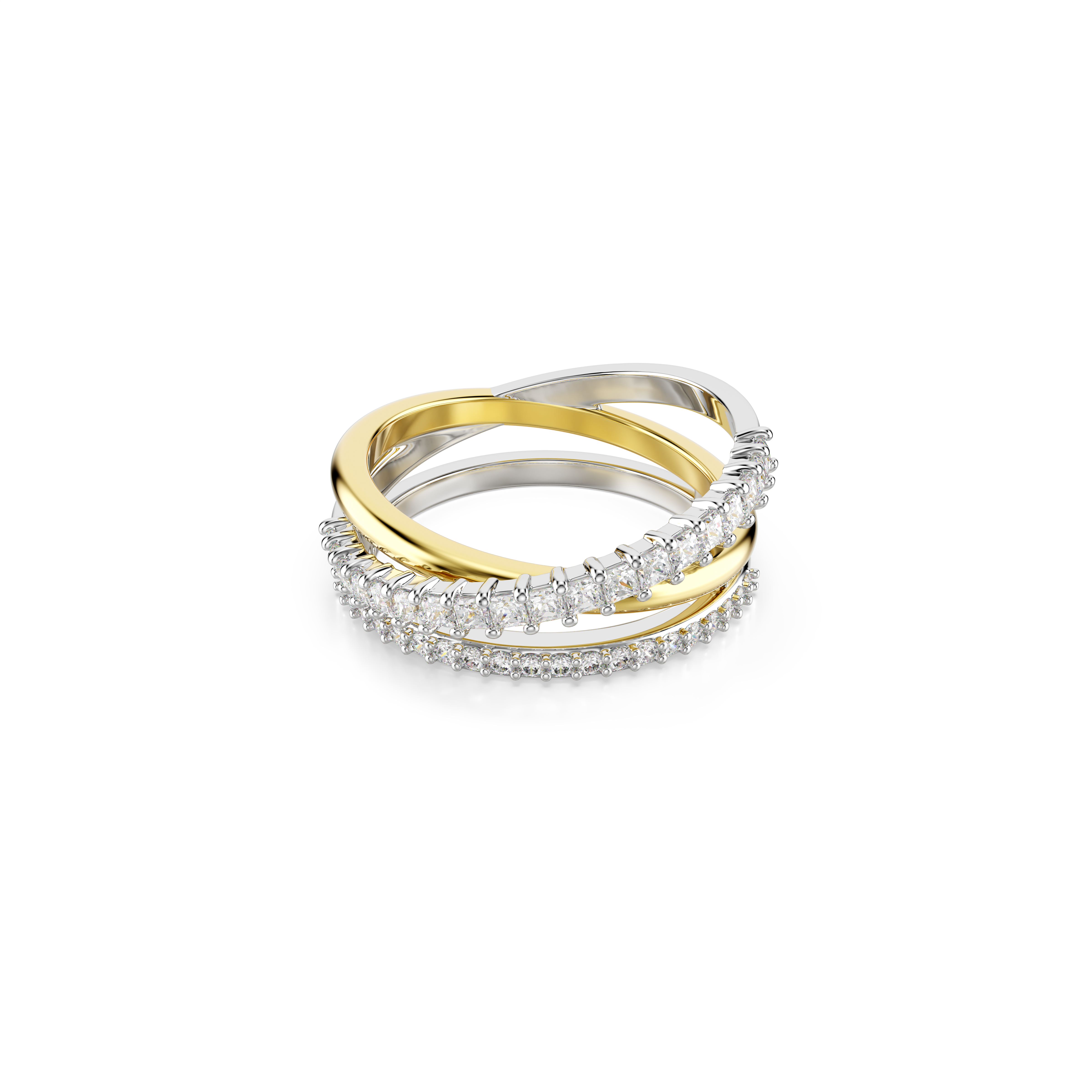 Swarovski Hyperbola ring, Mixed cuts, White, Mixed metal finish 5714163