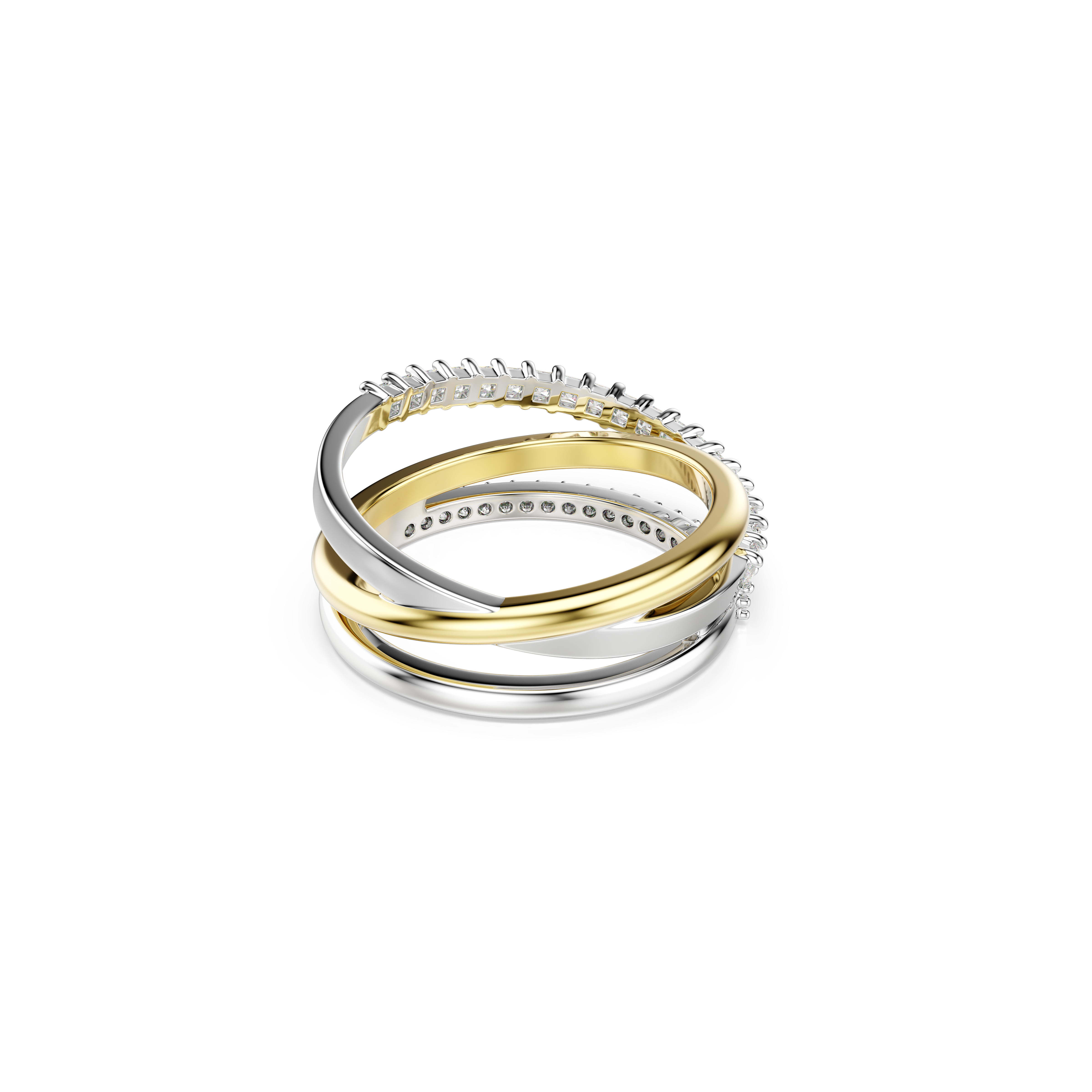 Swarovski Hyperbola ring, Mixed cuts, White, Mixed metal finish 5714165