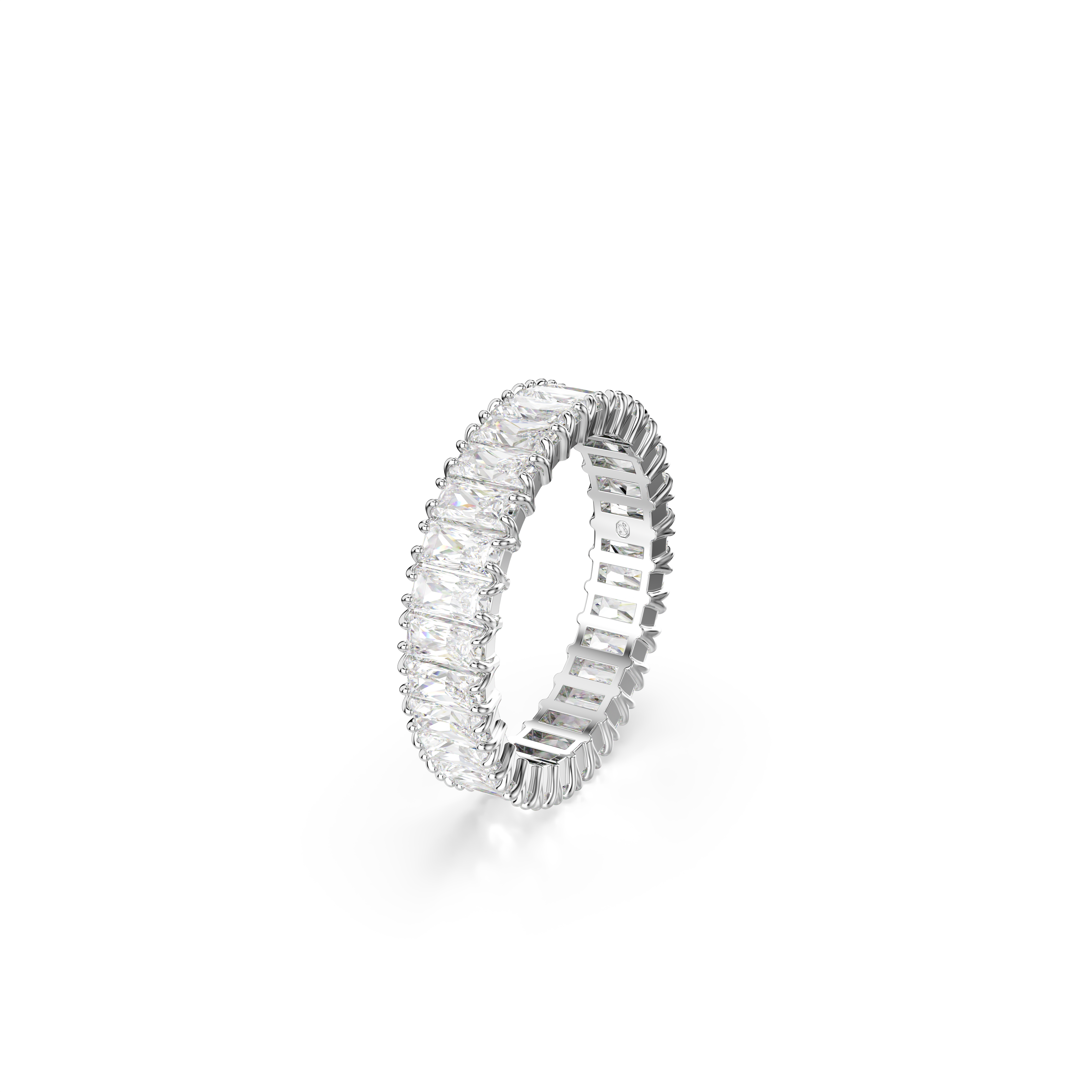 Swarovski Matrix ring, Baguette cut, White, Silver-tone finish 5714332