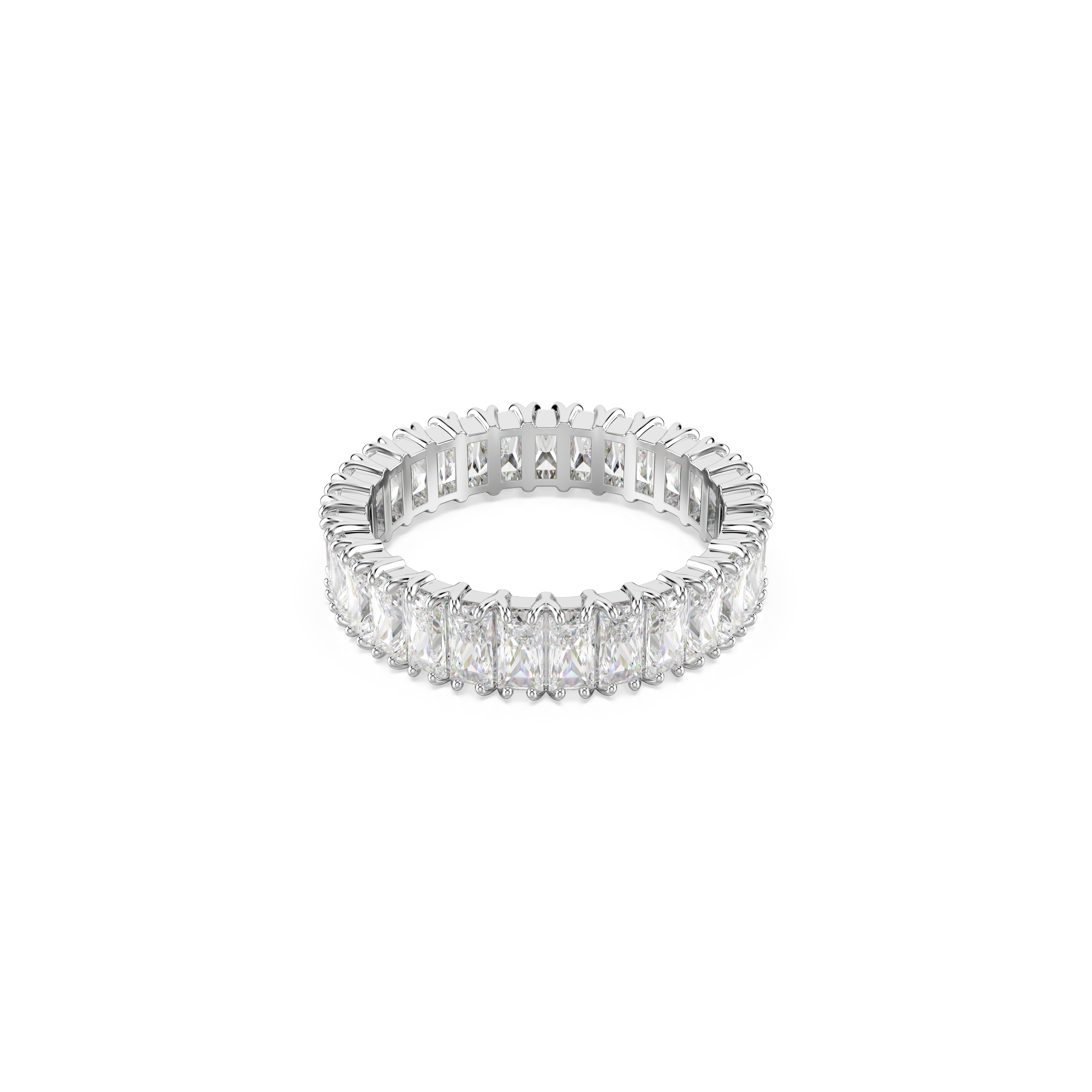 Swarovski Matrix ring, Baguette cut, White, Silver-tone finish 5714335