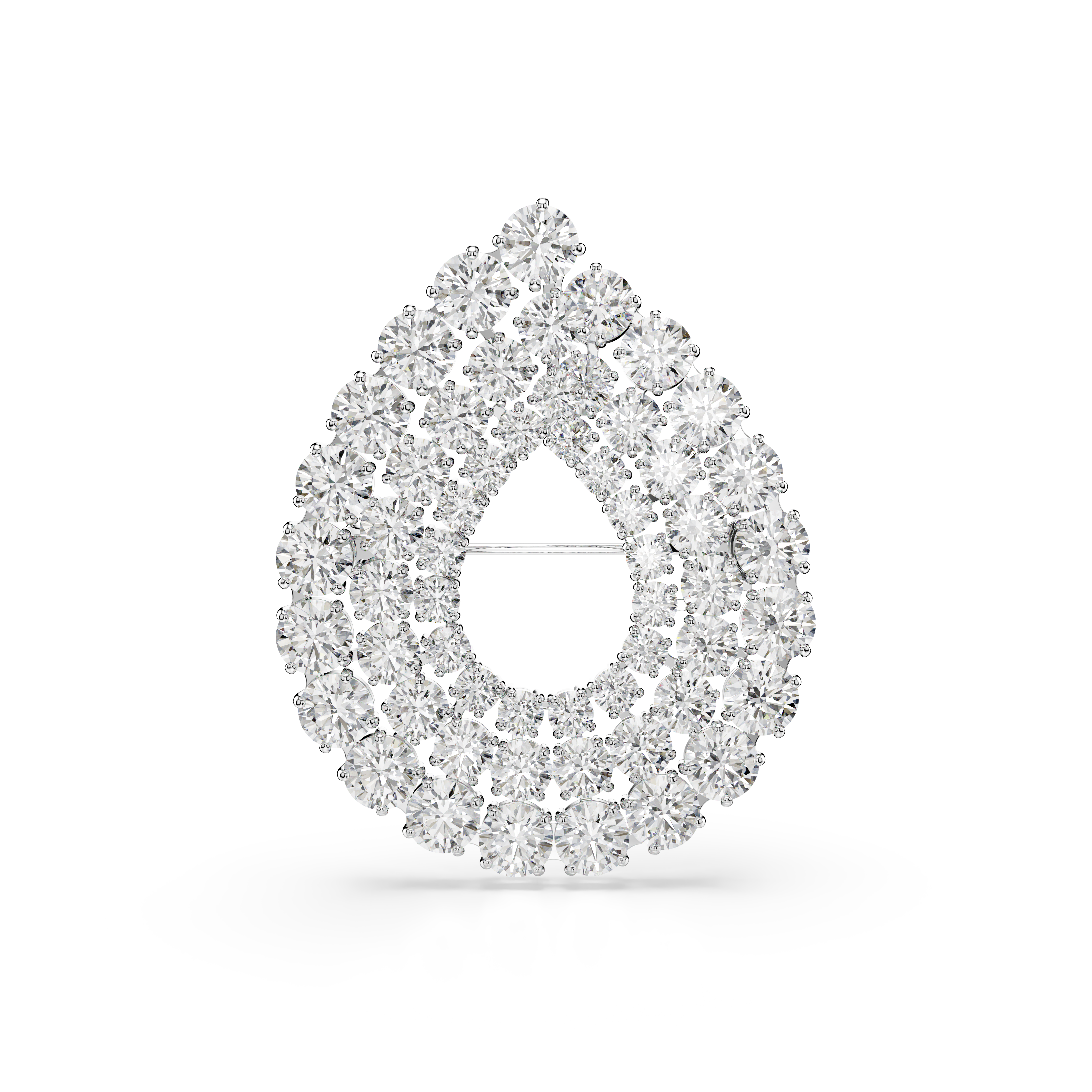 Swarovski Matrix brooch, Round cut, White, Rhodium plated 5714648