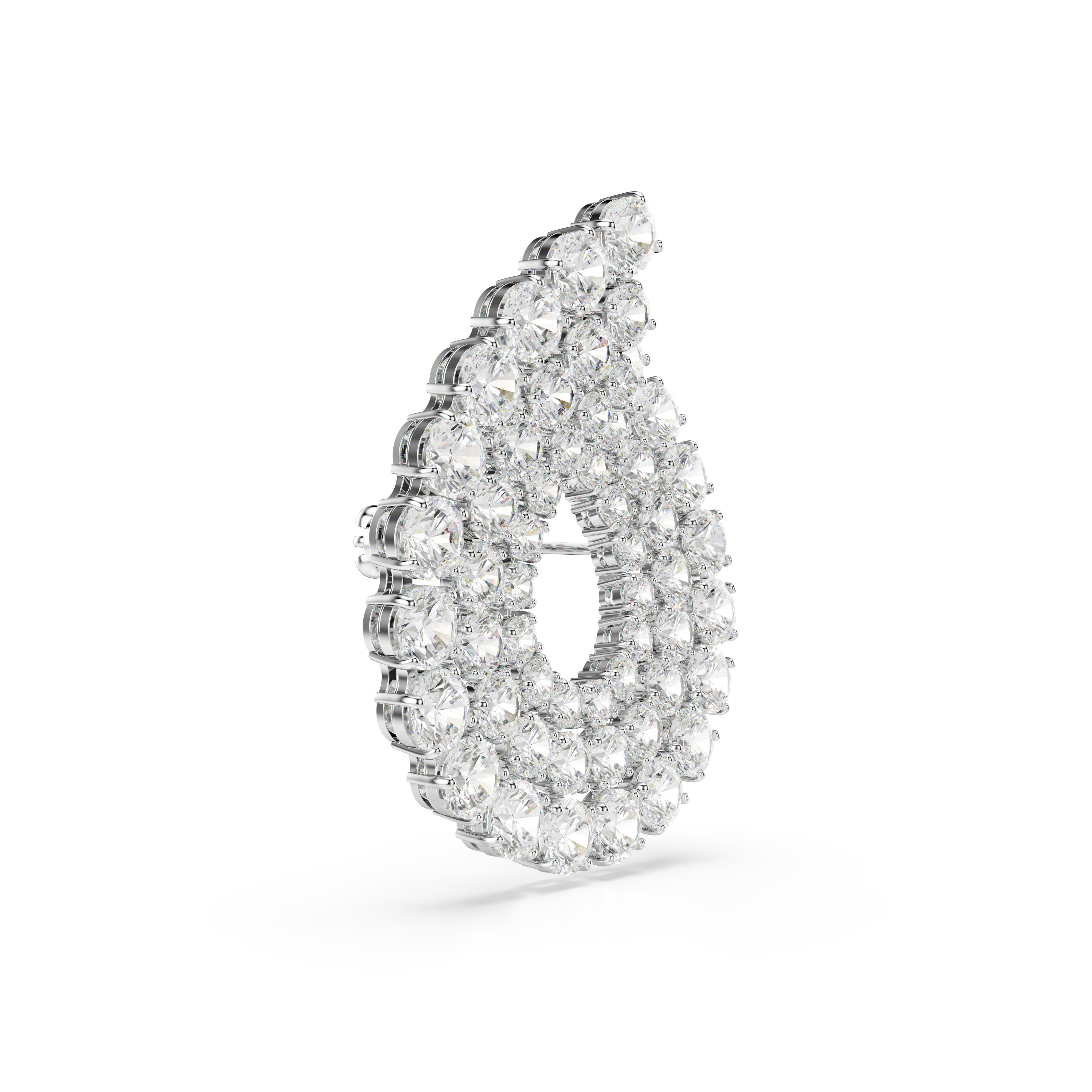 Swarovski Matrix brooch, Round cut, White, Rhodium plated 5714648