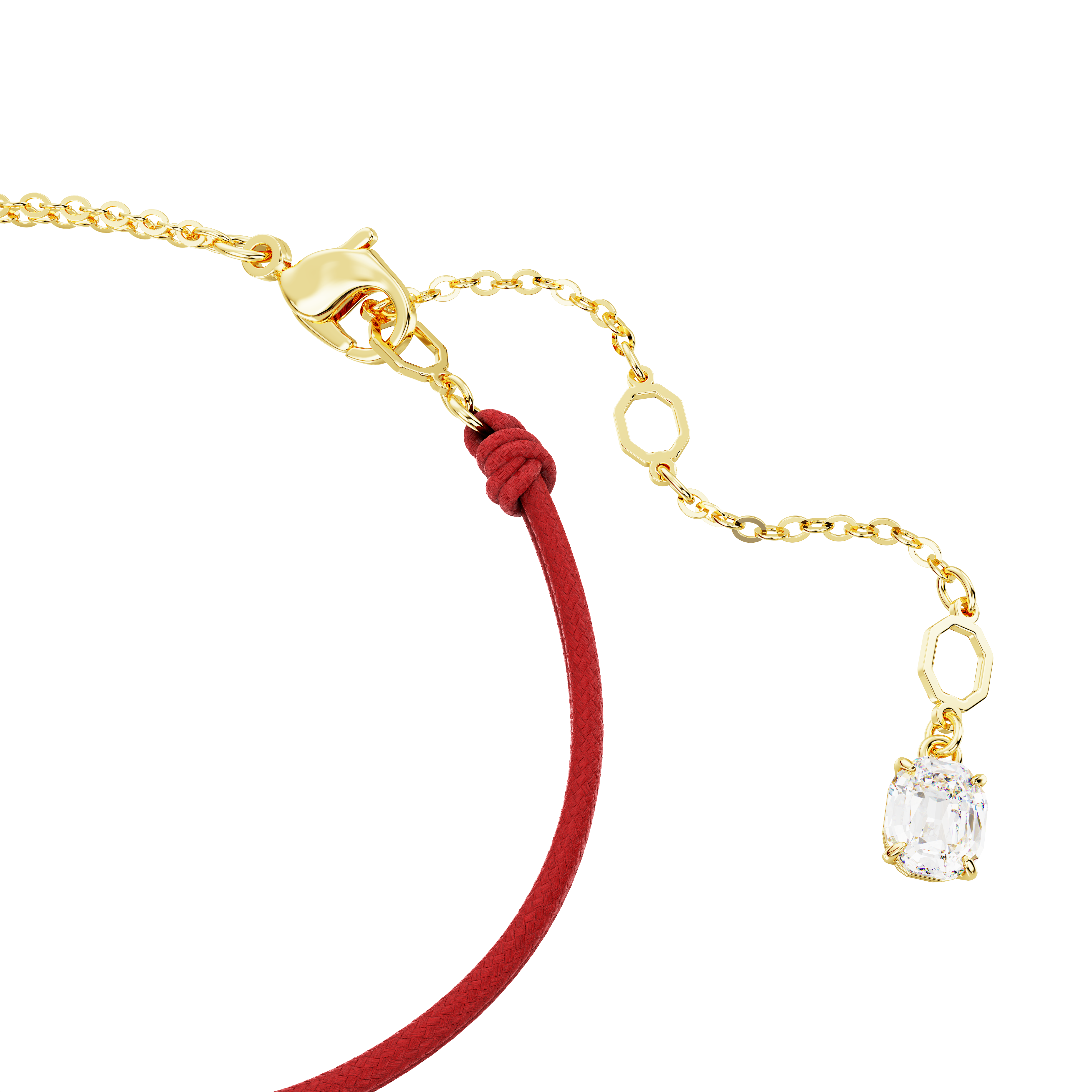 Swarovski Snake bracelet, Crystal pearl, Mixed cuts, Year of the Snake, Red, Gold-tone plated 5714850