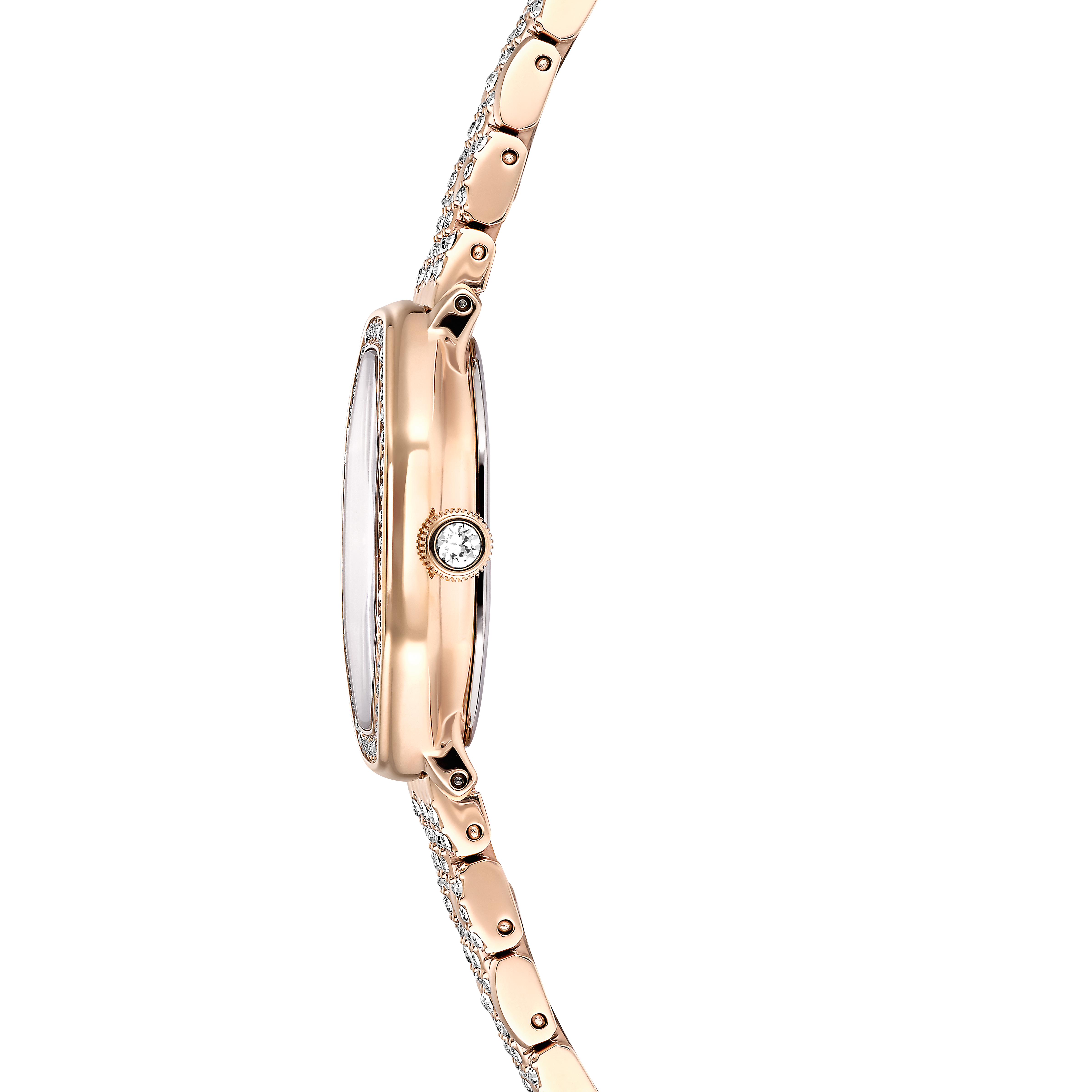 Swarovski Dextera octagon watch, Swiss Made, Metal bracelet, Gold tone, Rose gold-tone finish 5715517