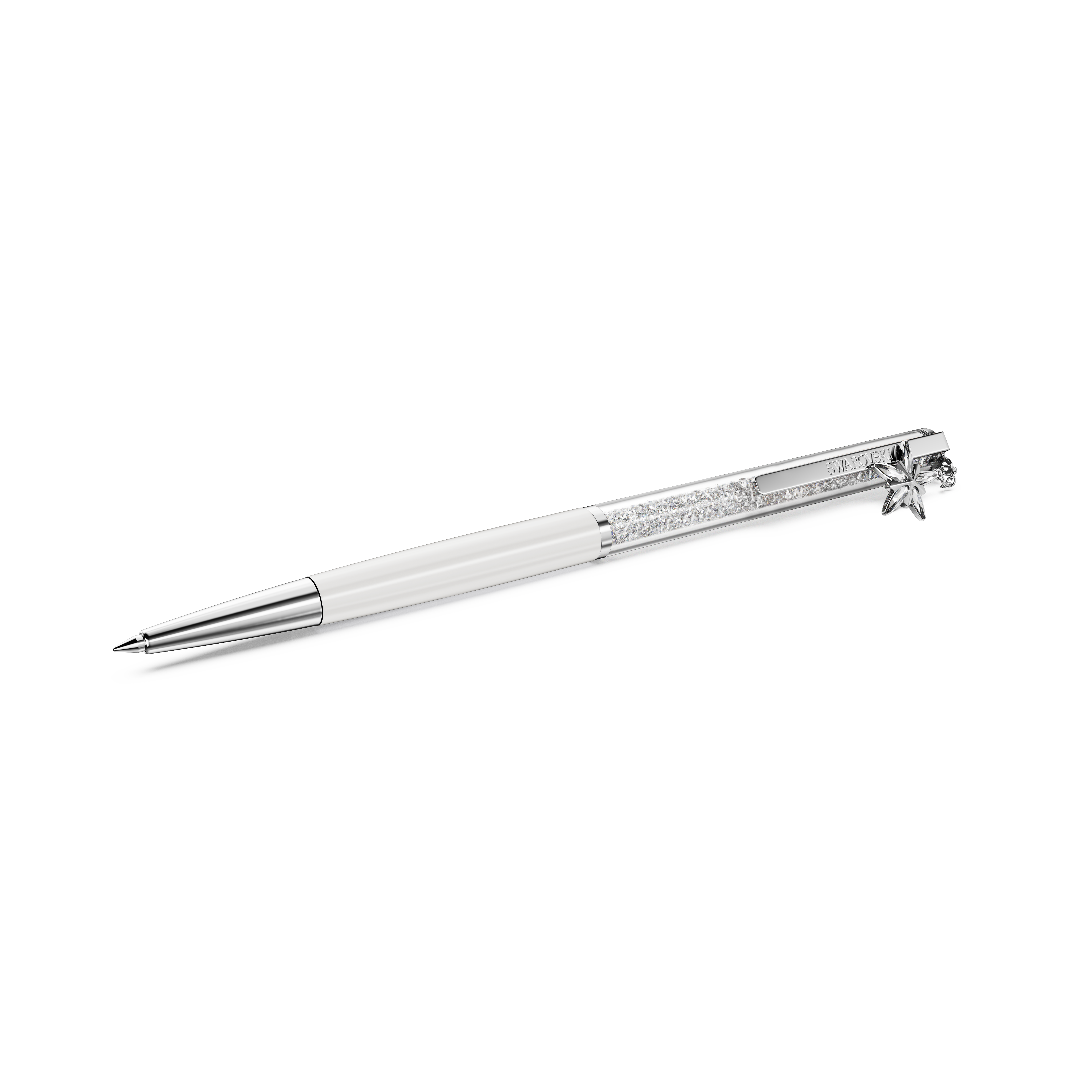 Swarovski Crystalline ballpoint pen, White, White lacquered, Chrome plated 5717136