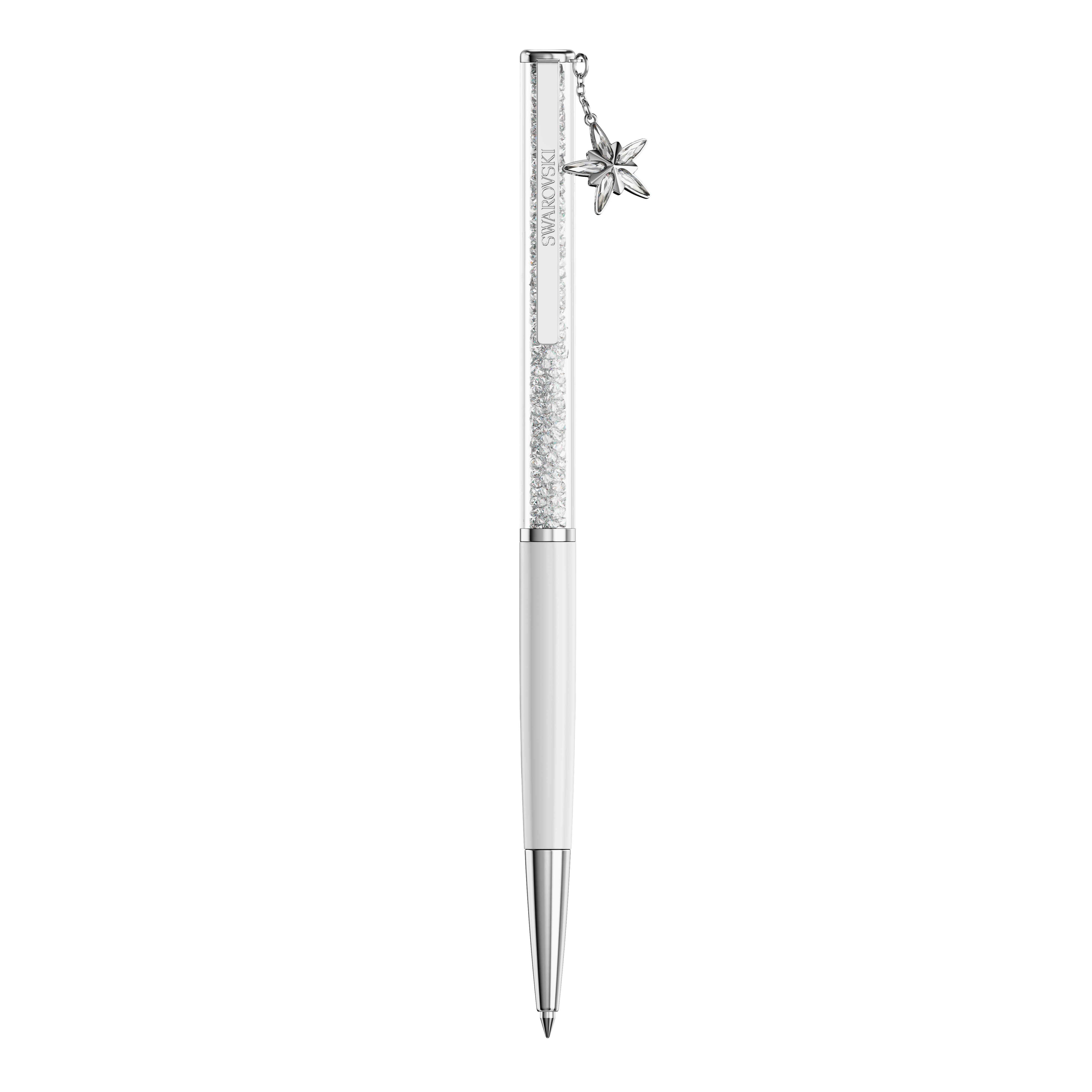 Swarovski Crystalline ballpoint pen, White, White lacquered, Chrome plated 5717136