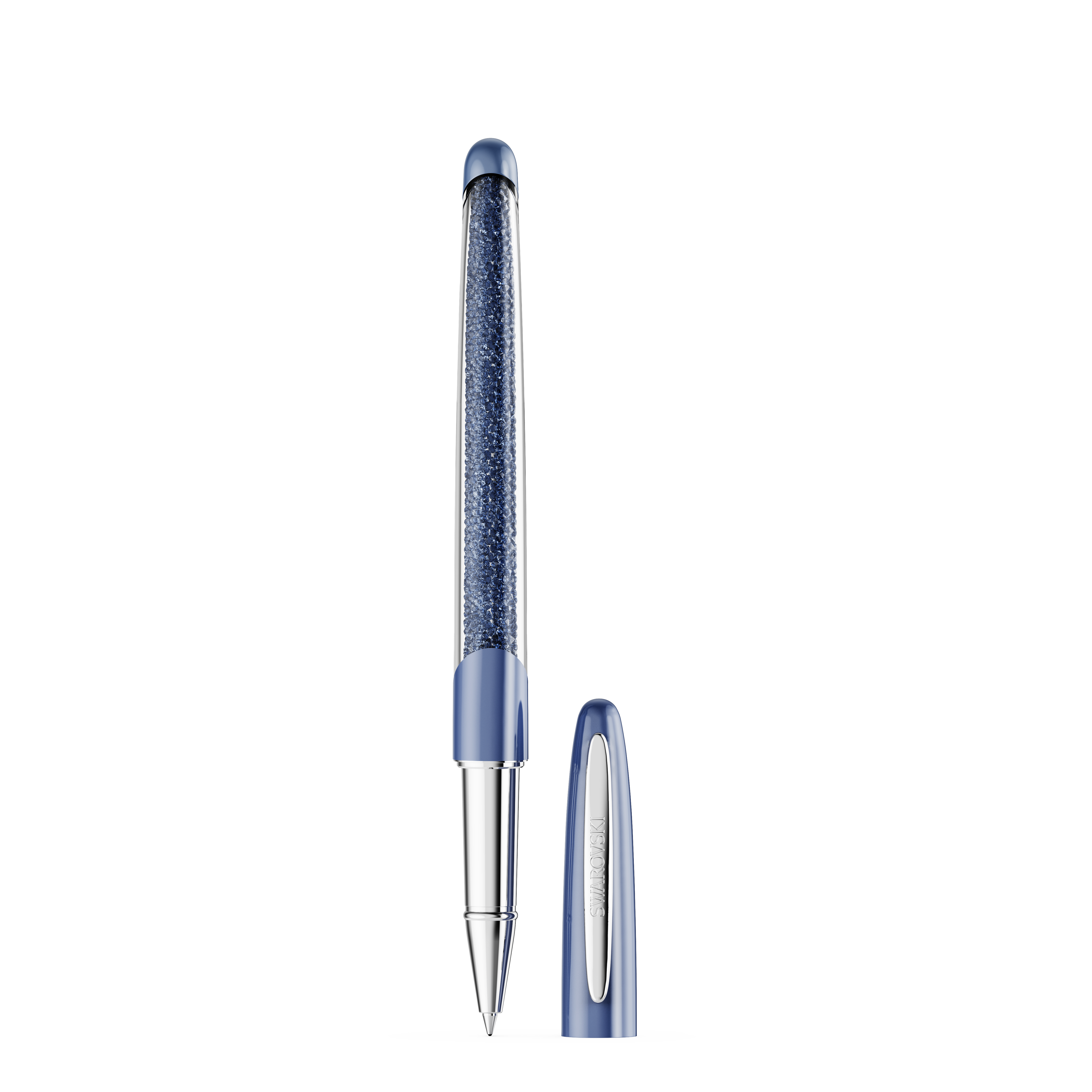 Swarovski Crystalline rollerball pen, Blue, Chrome plated 5717138