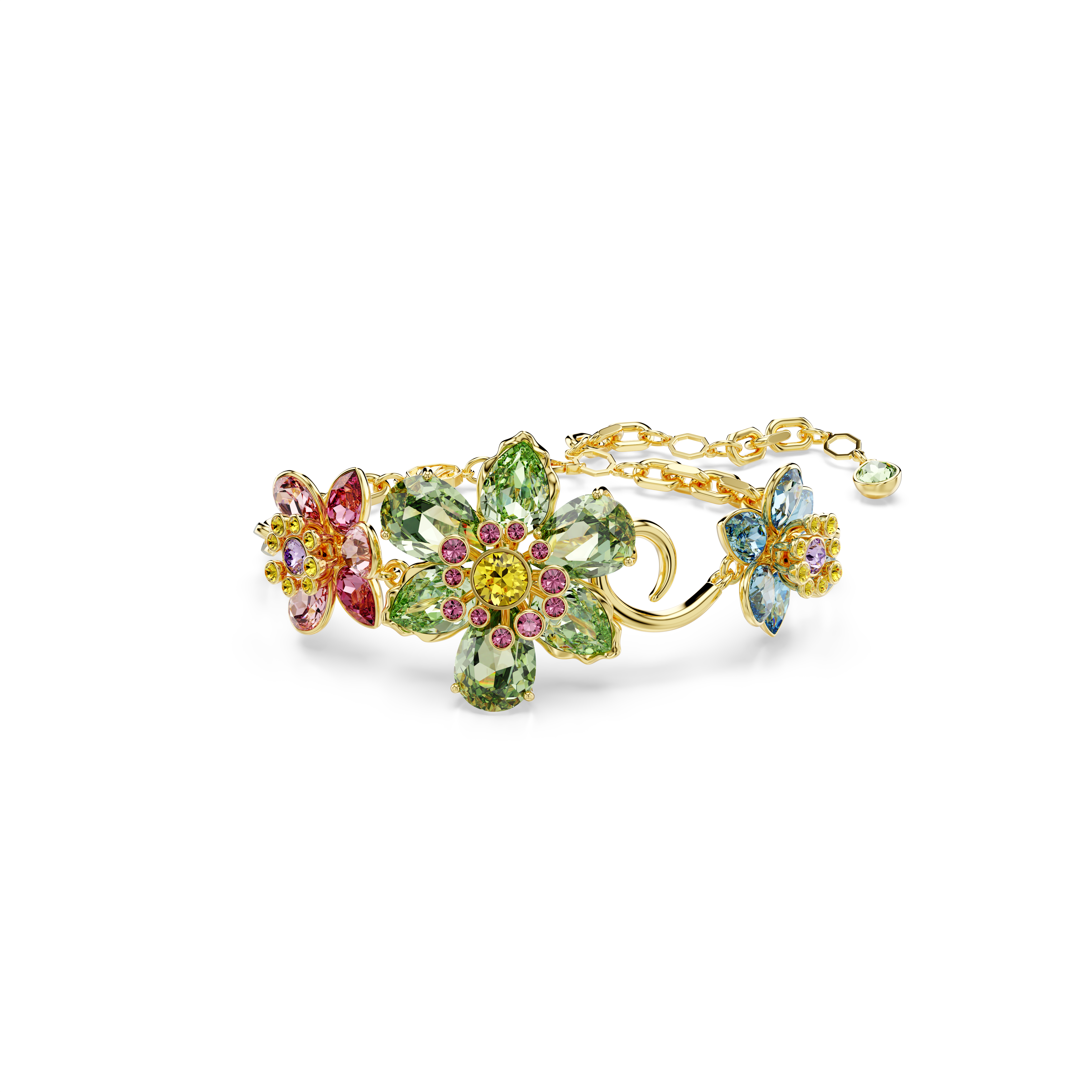 Swarovski Idyllia bracelet, Mixed cuts, Flower, Multicolored, Gold-tone plated 5717156